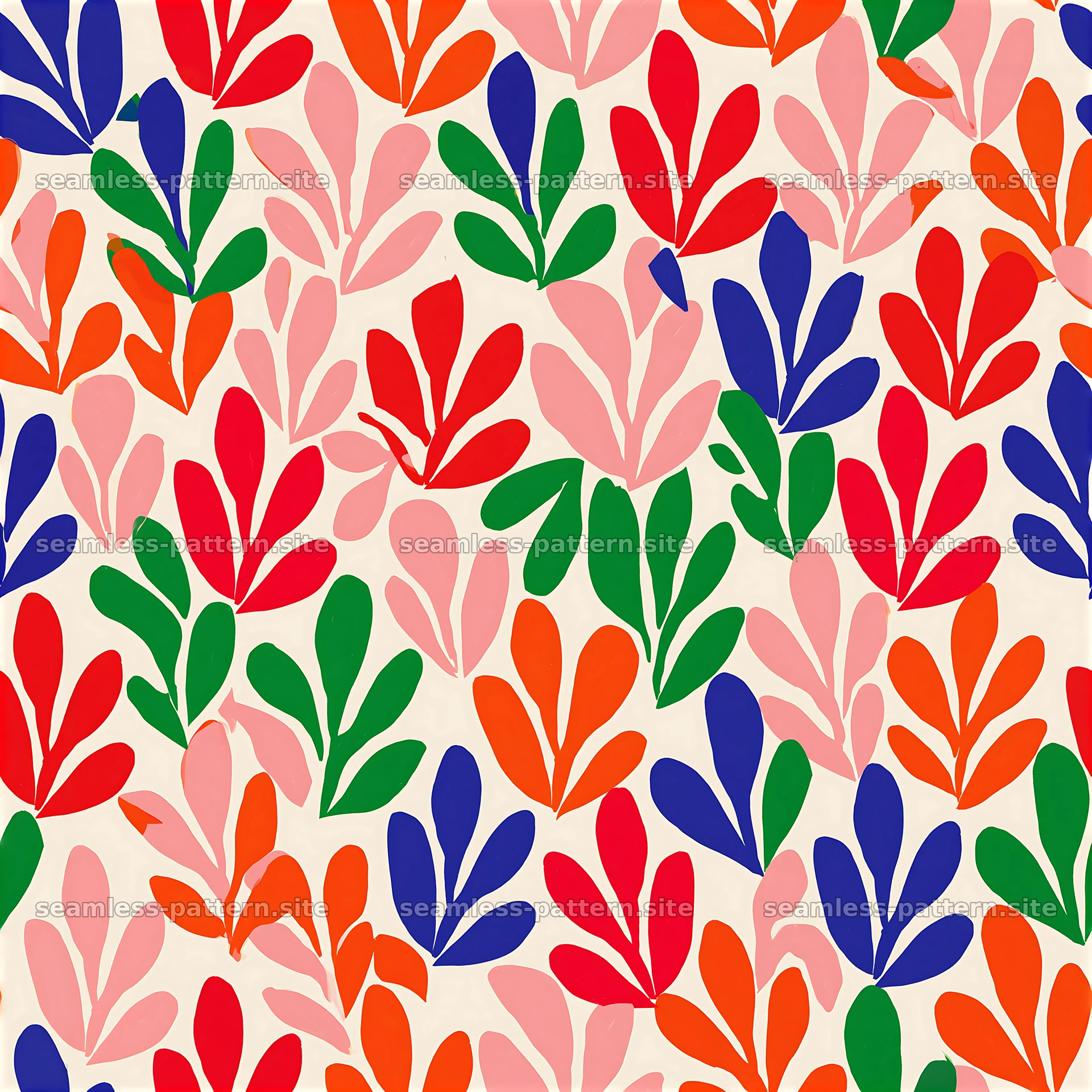 Colorful Abstract Leaf Sprig Seamless Pattern seamless pattern preview