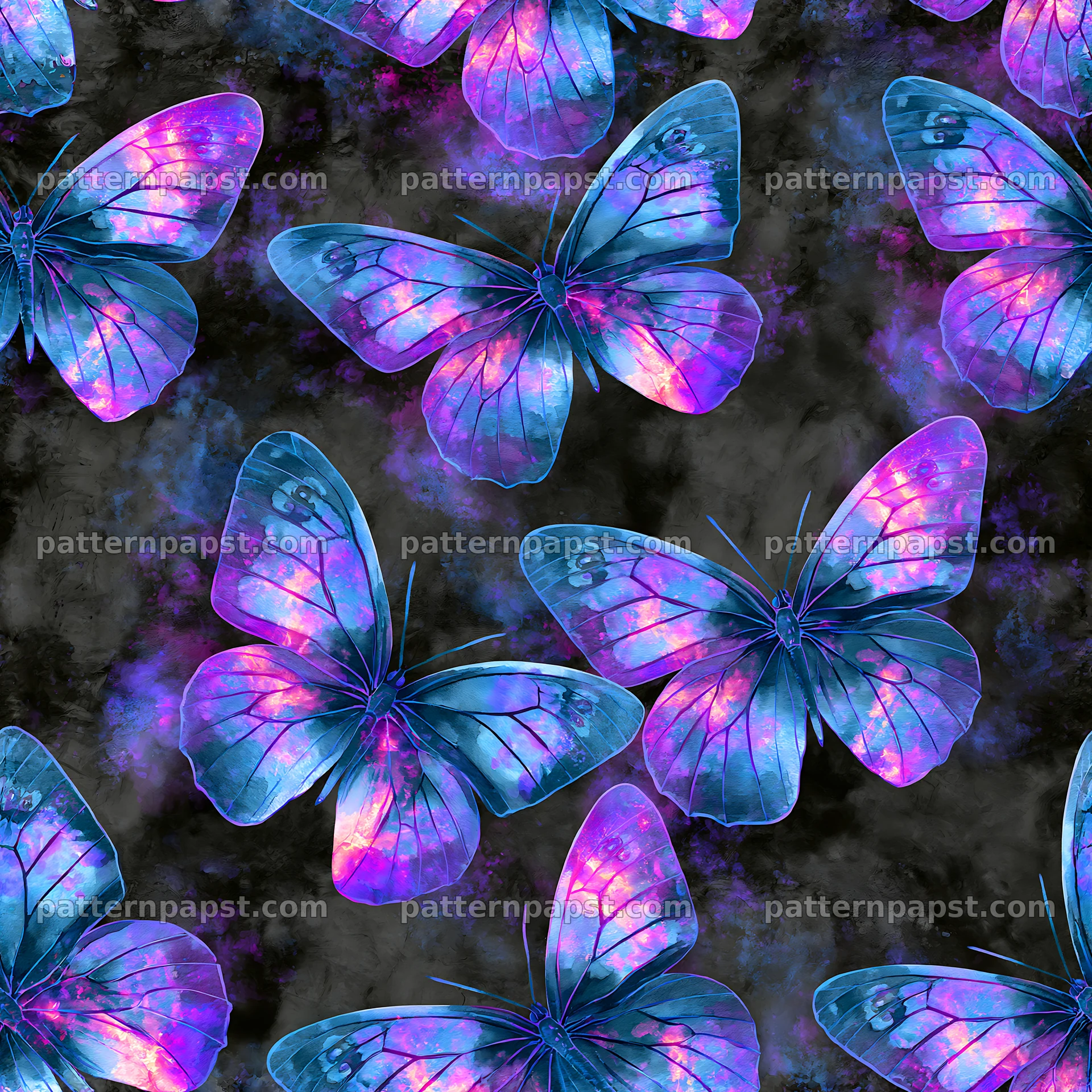 Watercolor butterfly seamless pattern in vibrant colors seamless pattern preview