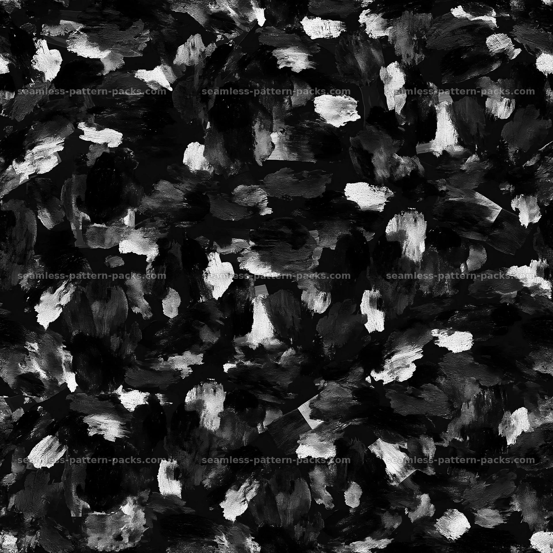 Seamless watercolor camouflage brushstroke pattern in monochrome seamless pattern preview