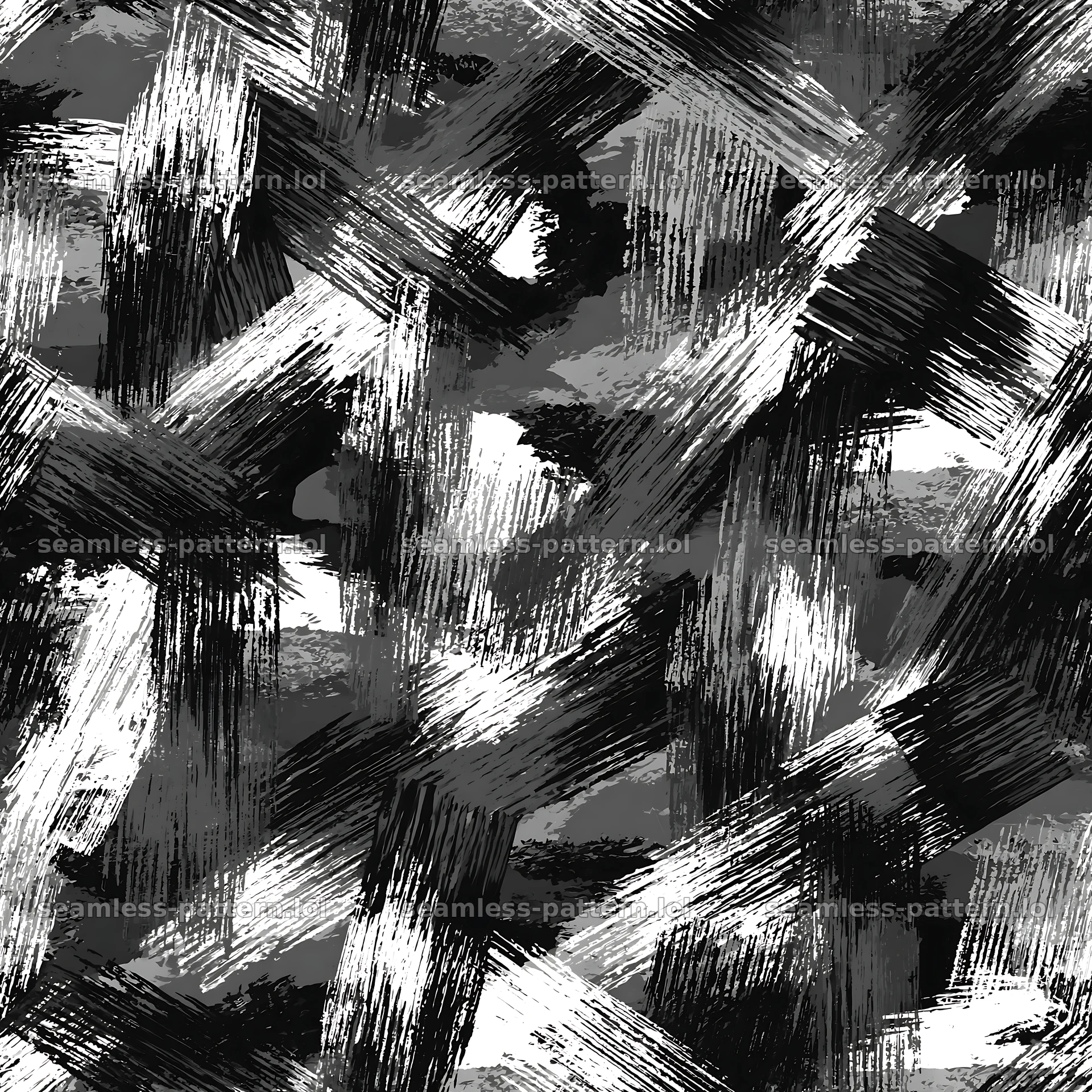 Seamless urban camouflage brushstroke pattern in black and white seamless pattern preview