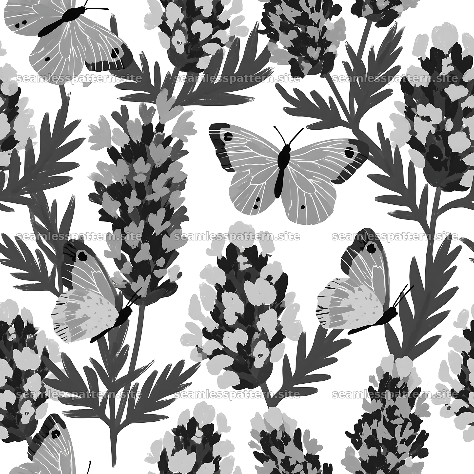 Butterfly and lavender seamless pattern for fabric and wallpaper seamless pattern preview