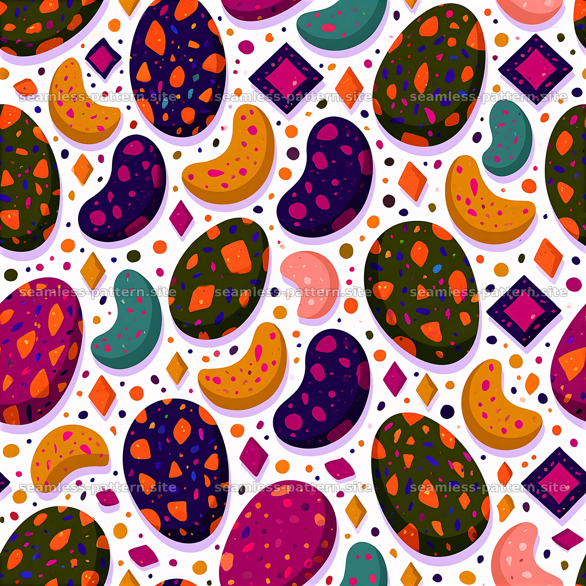 Colorful abstract shapes in a seamless pattern design seamless pattern preview