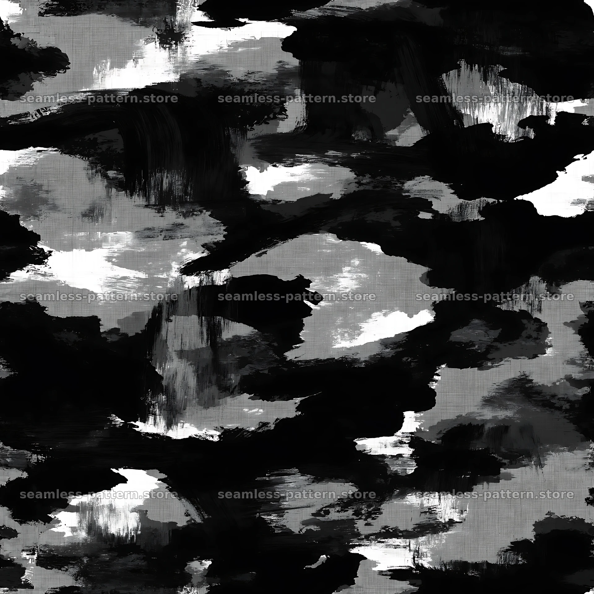 Seamless black camouflage brushstroke pattern for fabric and wallpaper seamless pattern preview