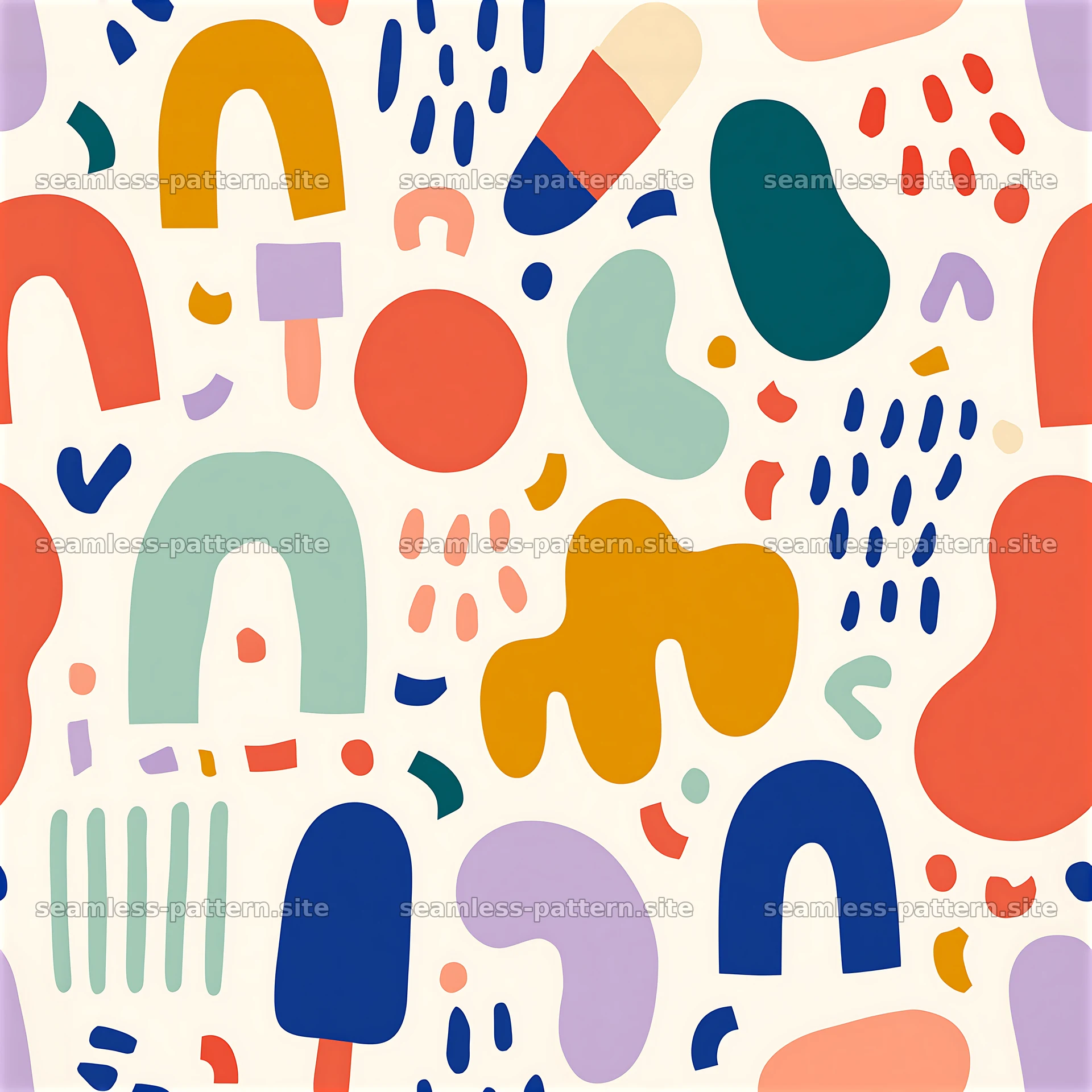 Colorful Abstract Shapes Seamless Pattern seamless pattern preview