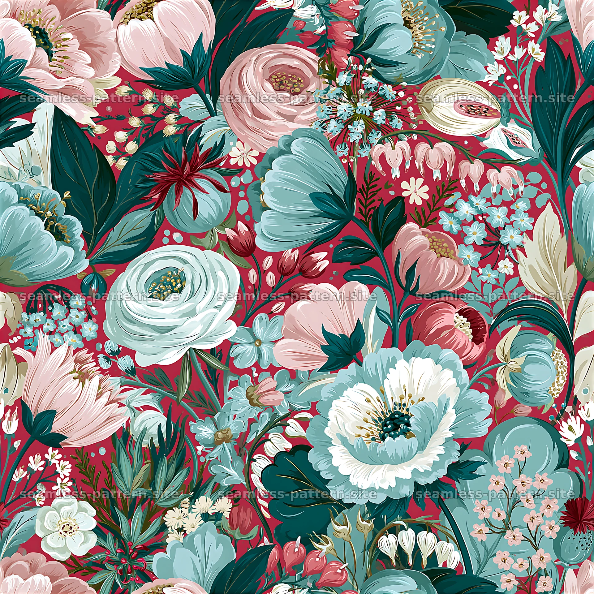 Colorful Wildflower Seamless Pattern with Botanical Blooms seamless pattern preview