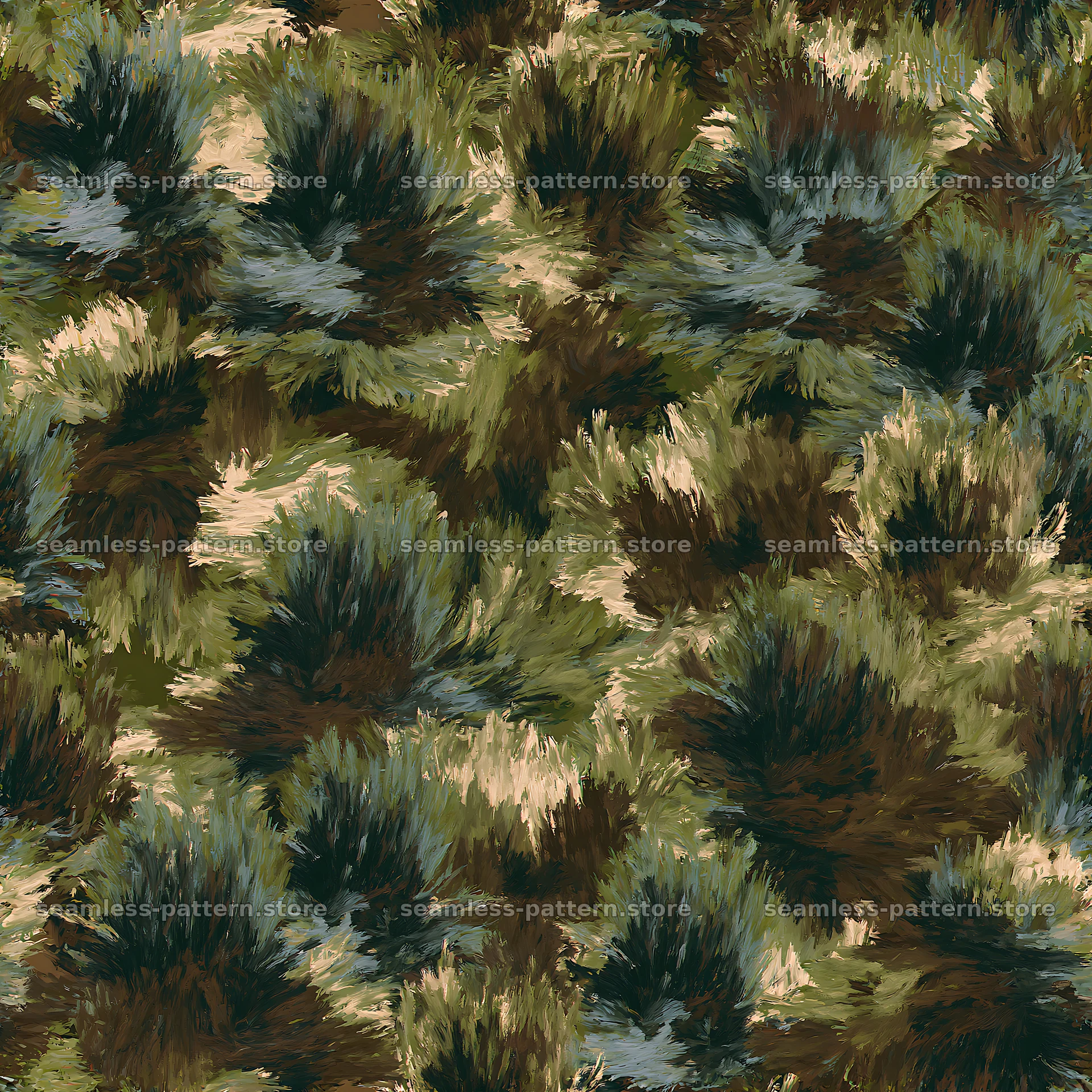 Seamless woodland camouflage brushstroke pattern seamless pattern preview