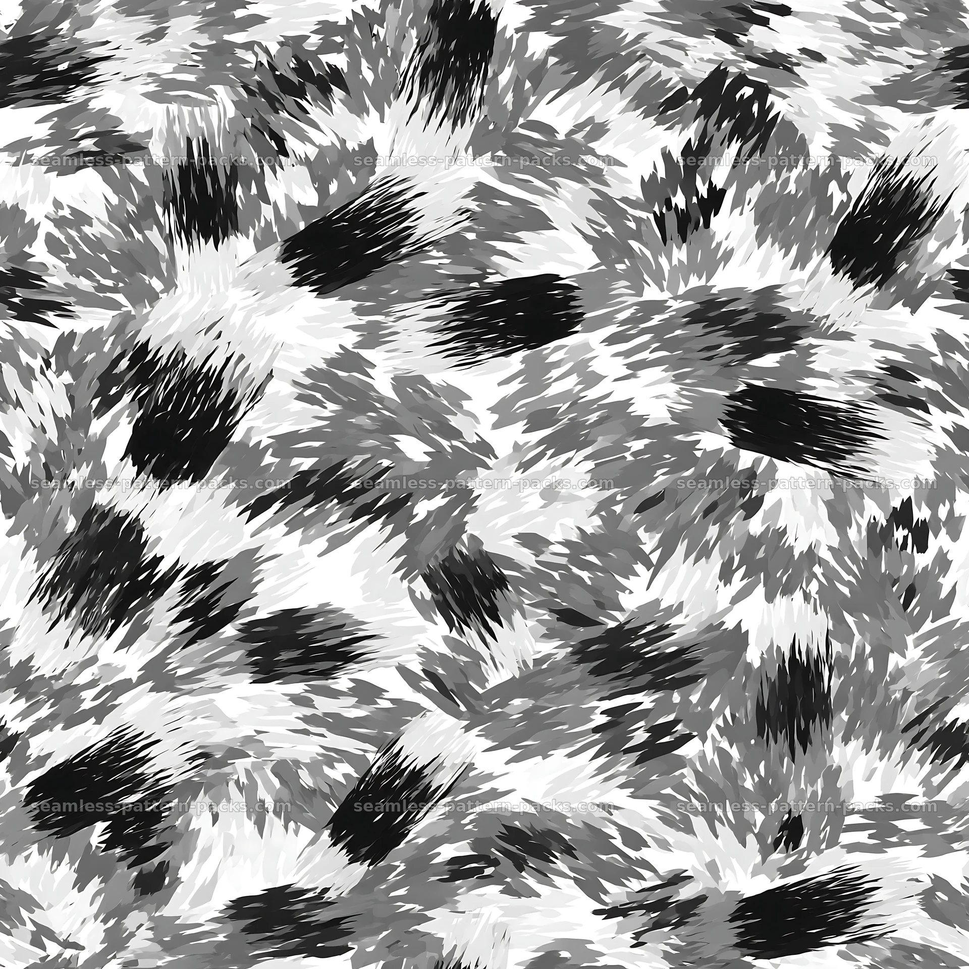 Seamless desert camouflage brushstroke pattern in black and white seamless pattern preview