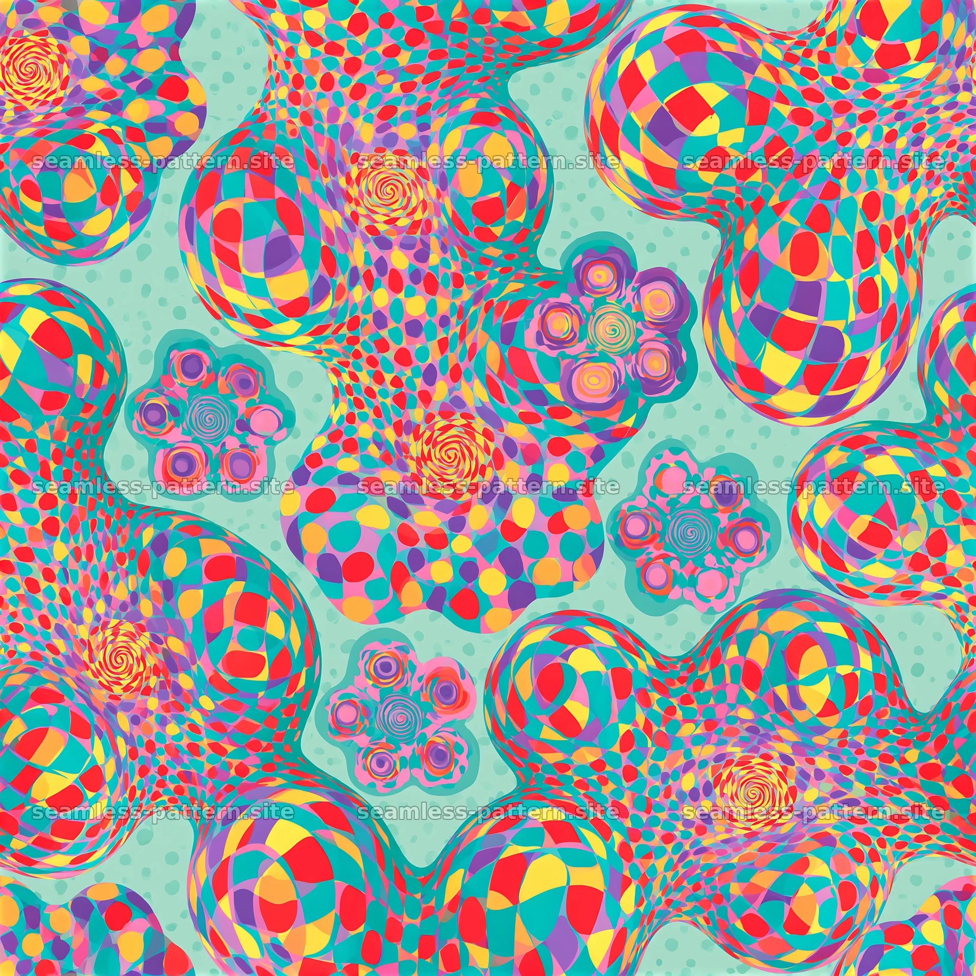 Colorful psychedelic seamless pattern for various design projects seamless pattern preview