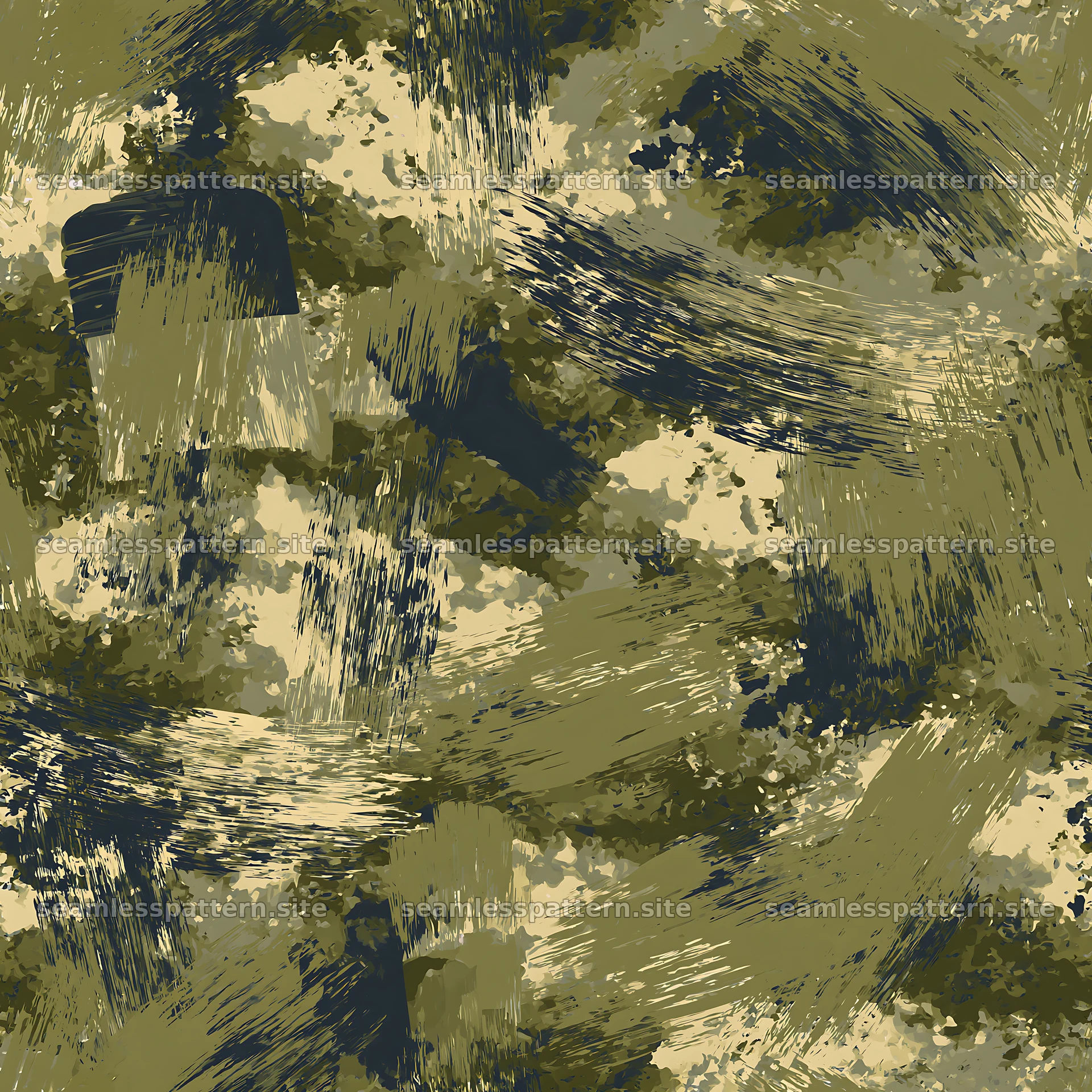 Seamless khaki camouflage brushstroke pattern for textiles seamless pattern preview