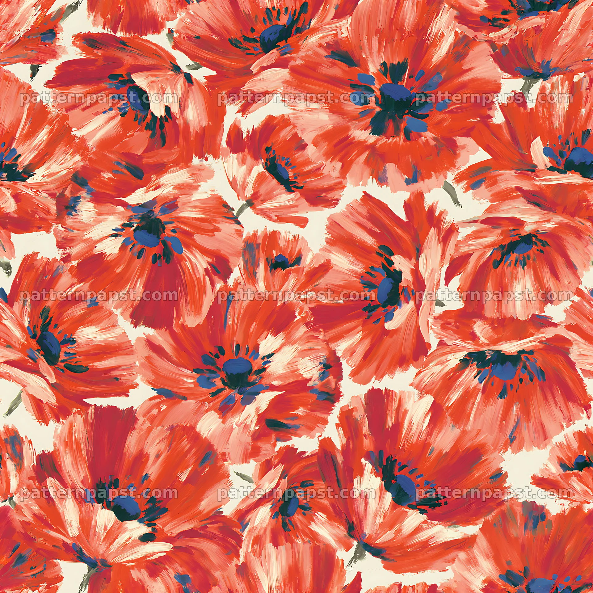 Repeat wildflower brushstroke pattern for fabric and wallpaper seamless pattern preview