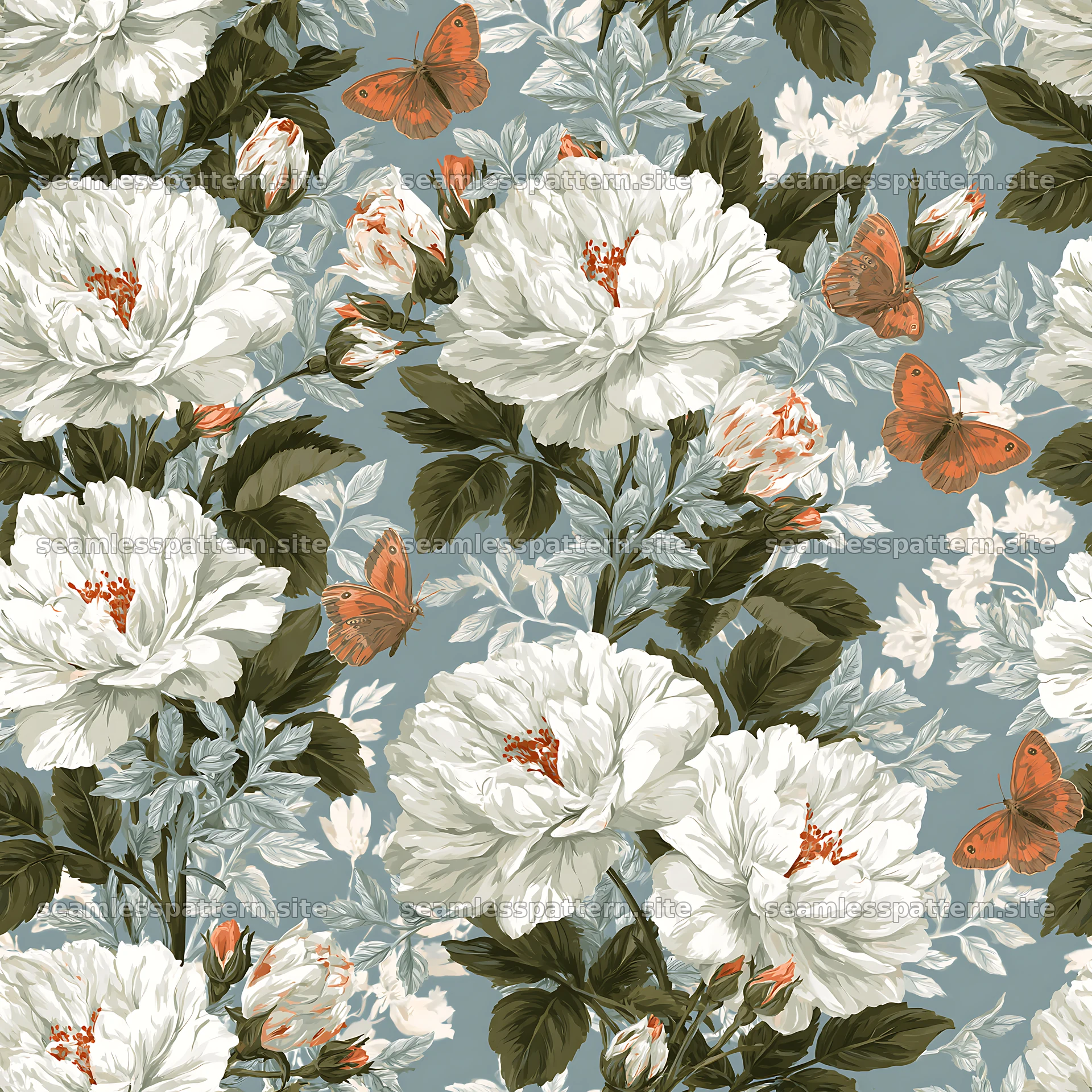 Butterfly and rose seamless pattern for fabric and wallpaper seamless pattern preview