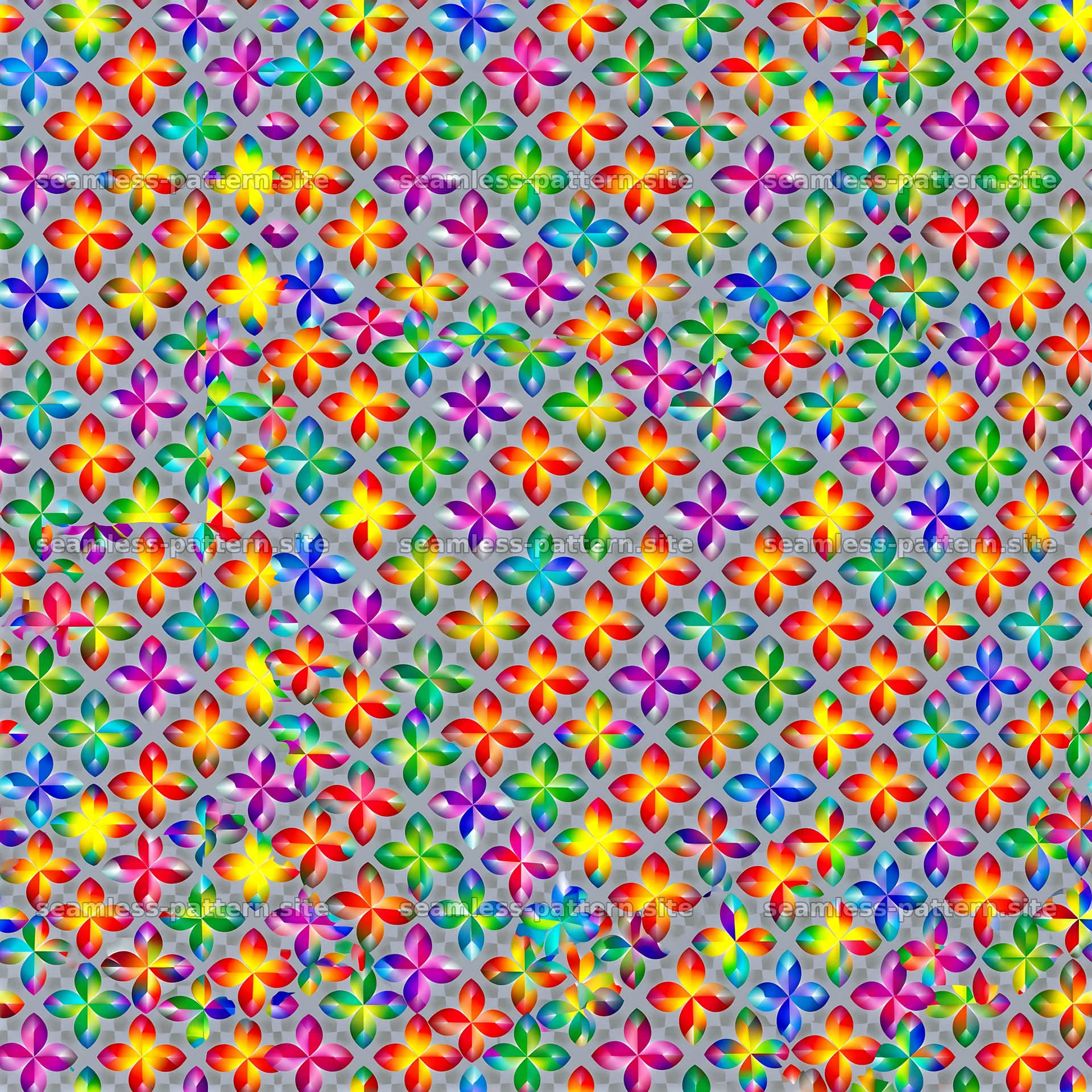 vibrant rainbow petals tileable pattern on a gray background seamless pattern preview