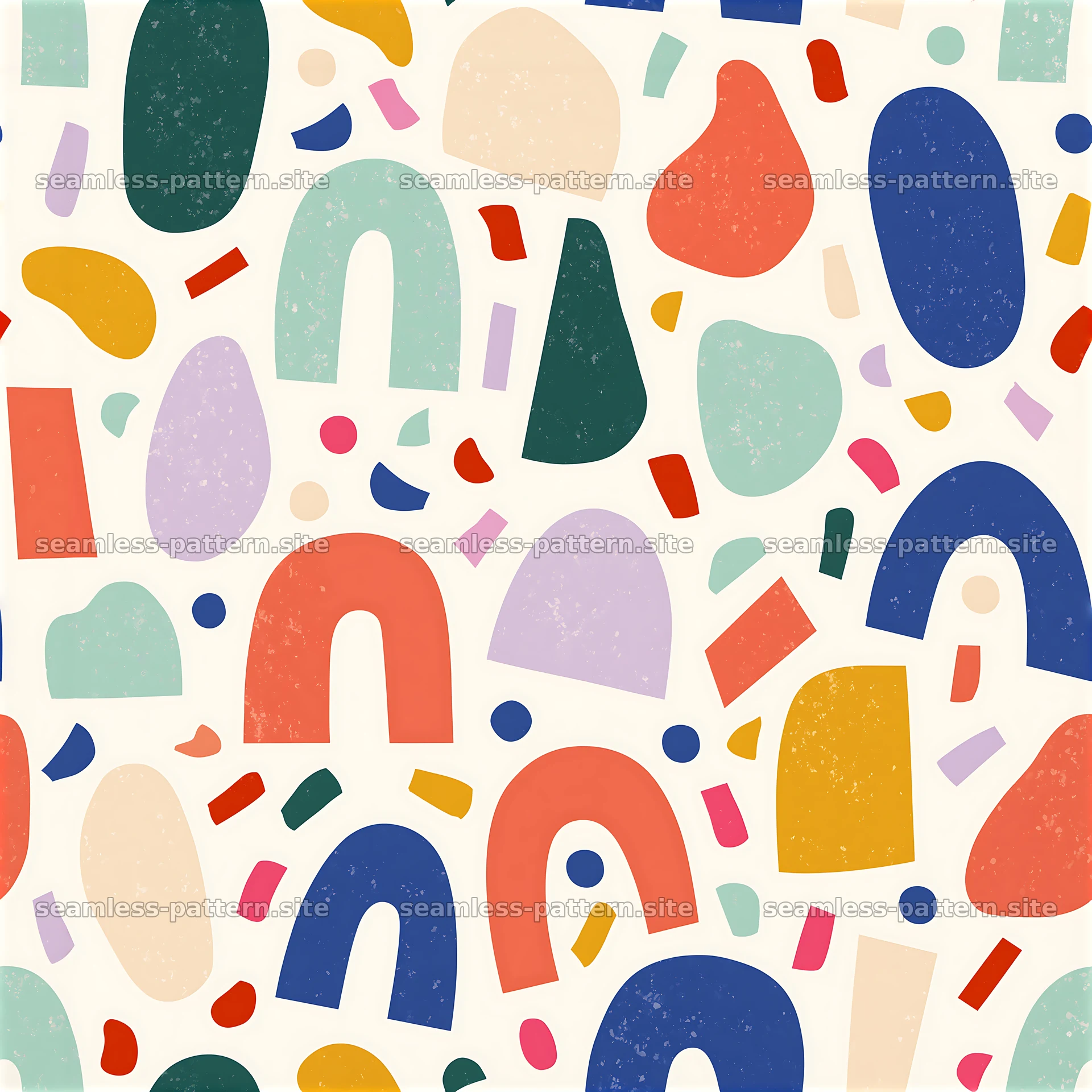 Colorful abstract arches and shapes seamless pattern seamless pattern preview