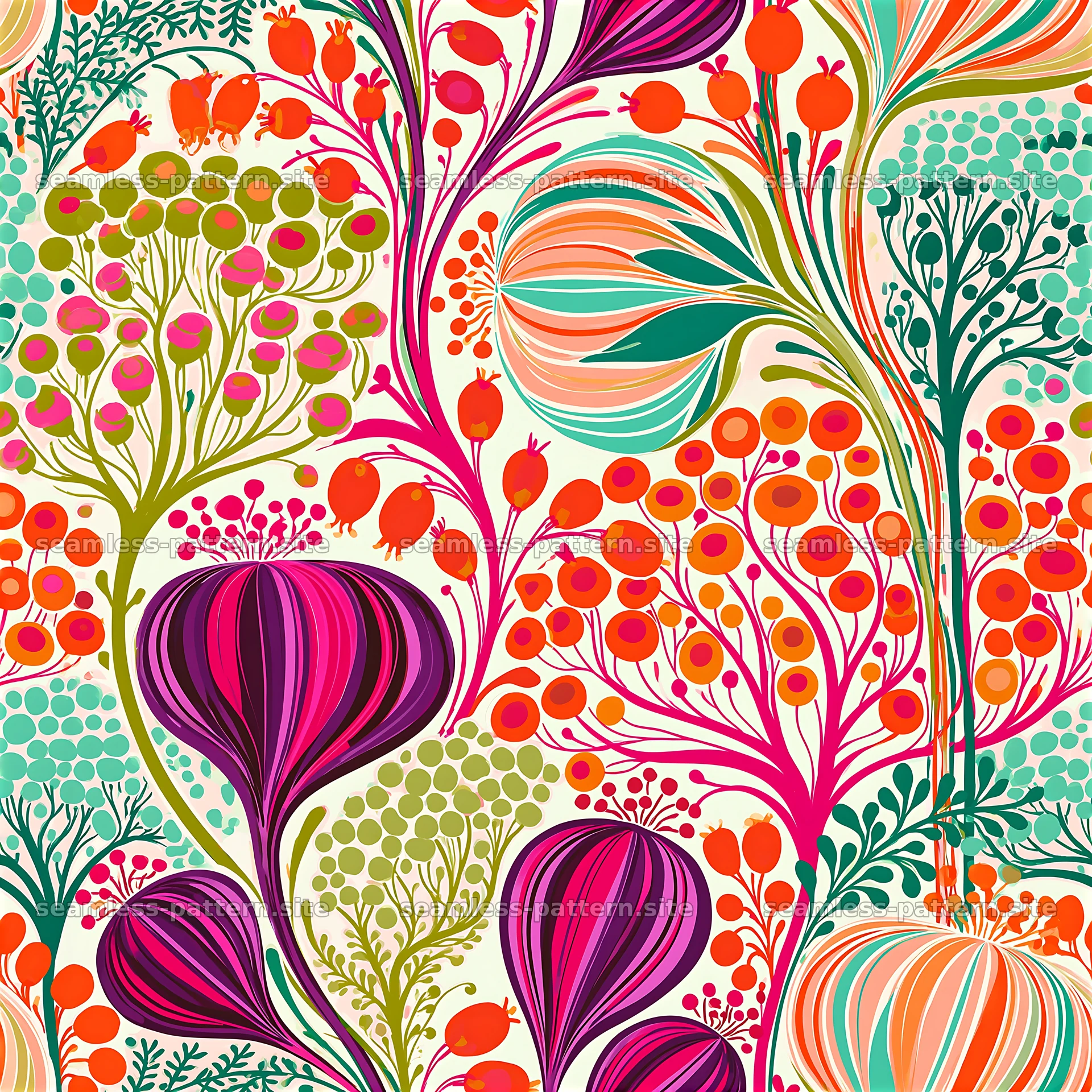 Colorful Wildflower Botanical Seamless Pattern seamless pattern preview