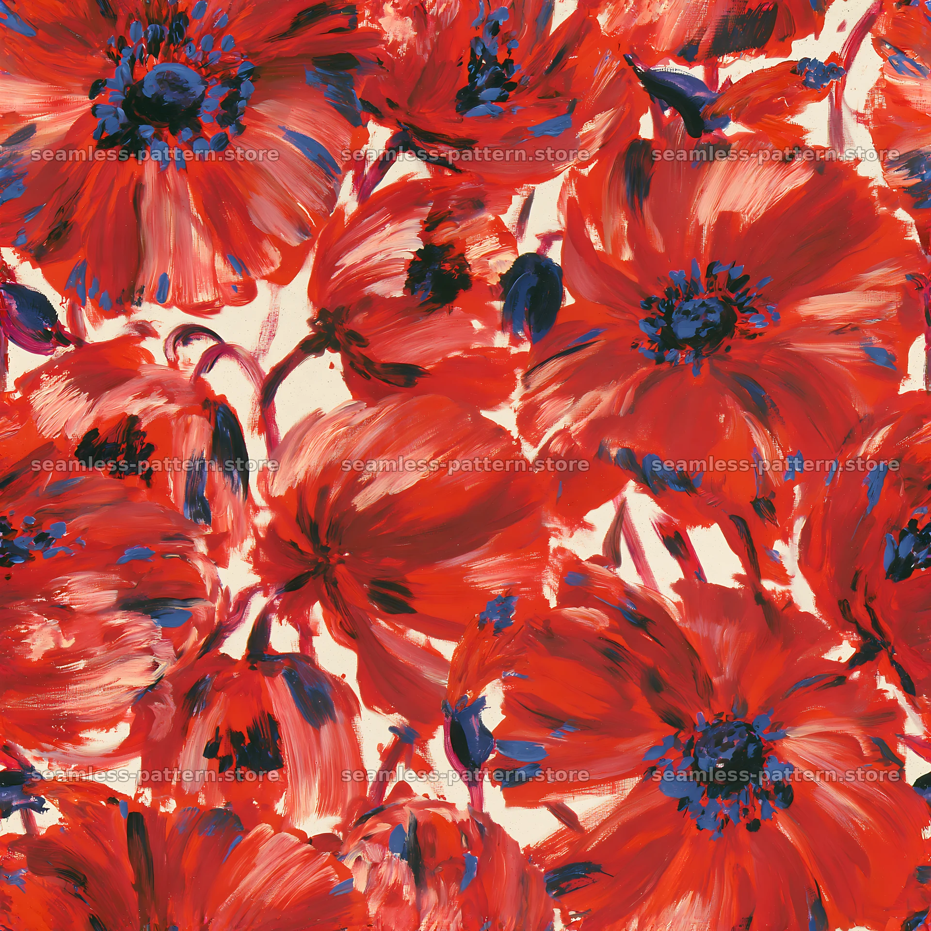 Wildflower brushstroke pattern for fabric and wallpaper seamless pattern preview