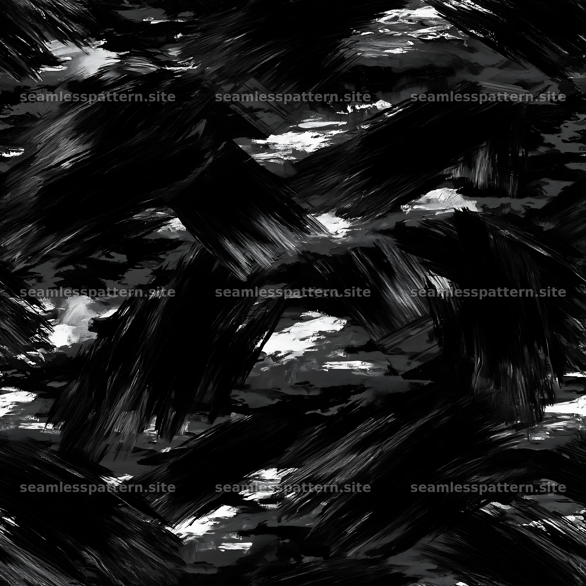Seamless black camouflage brushstroke pattern seamless pattern preview