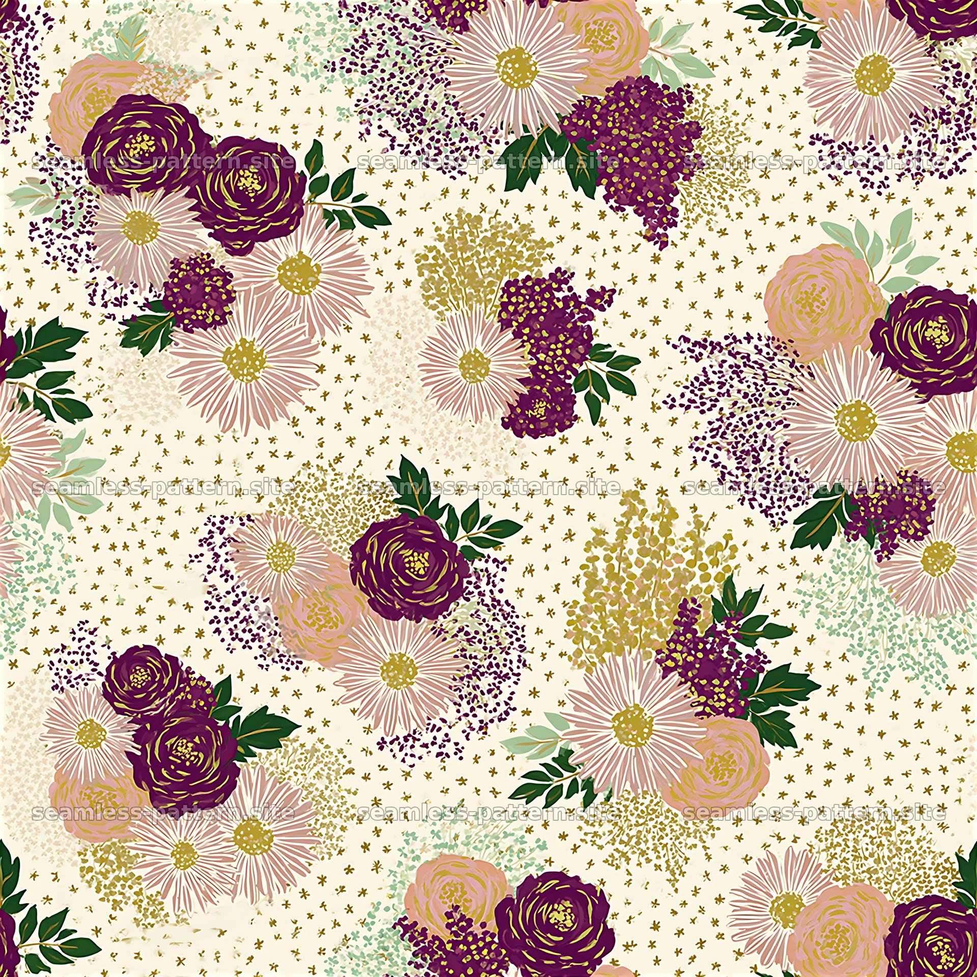 Elegant Burgundy and Blush Floral Seamless Pattern seamless pattern preview