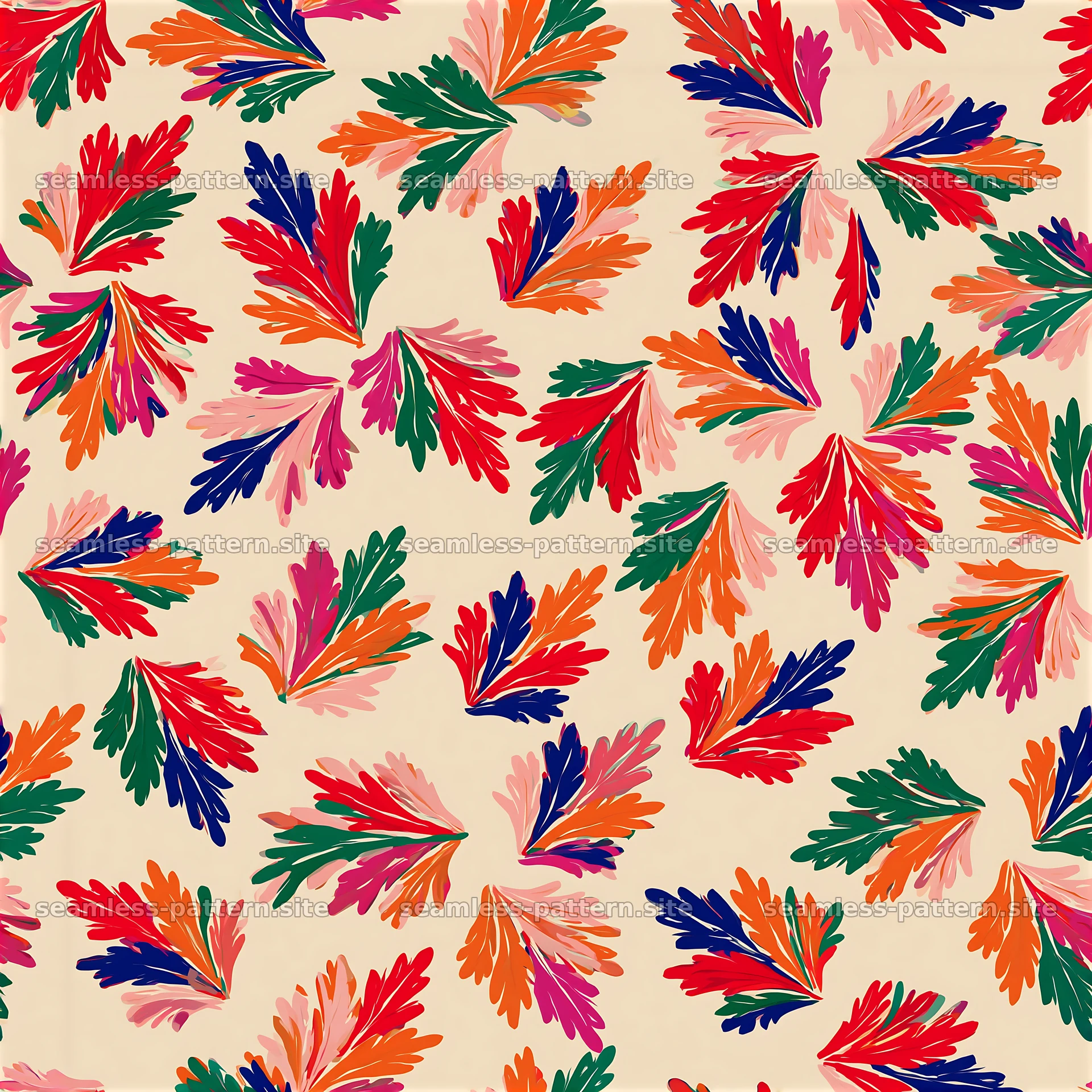 Colorful Leaf Seamless Pattern seamless pattern preview