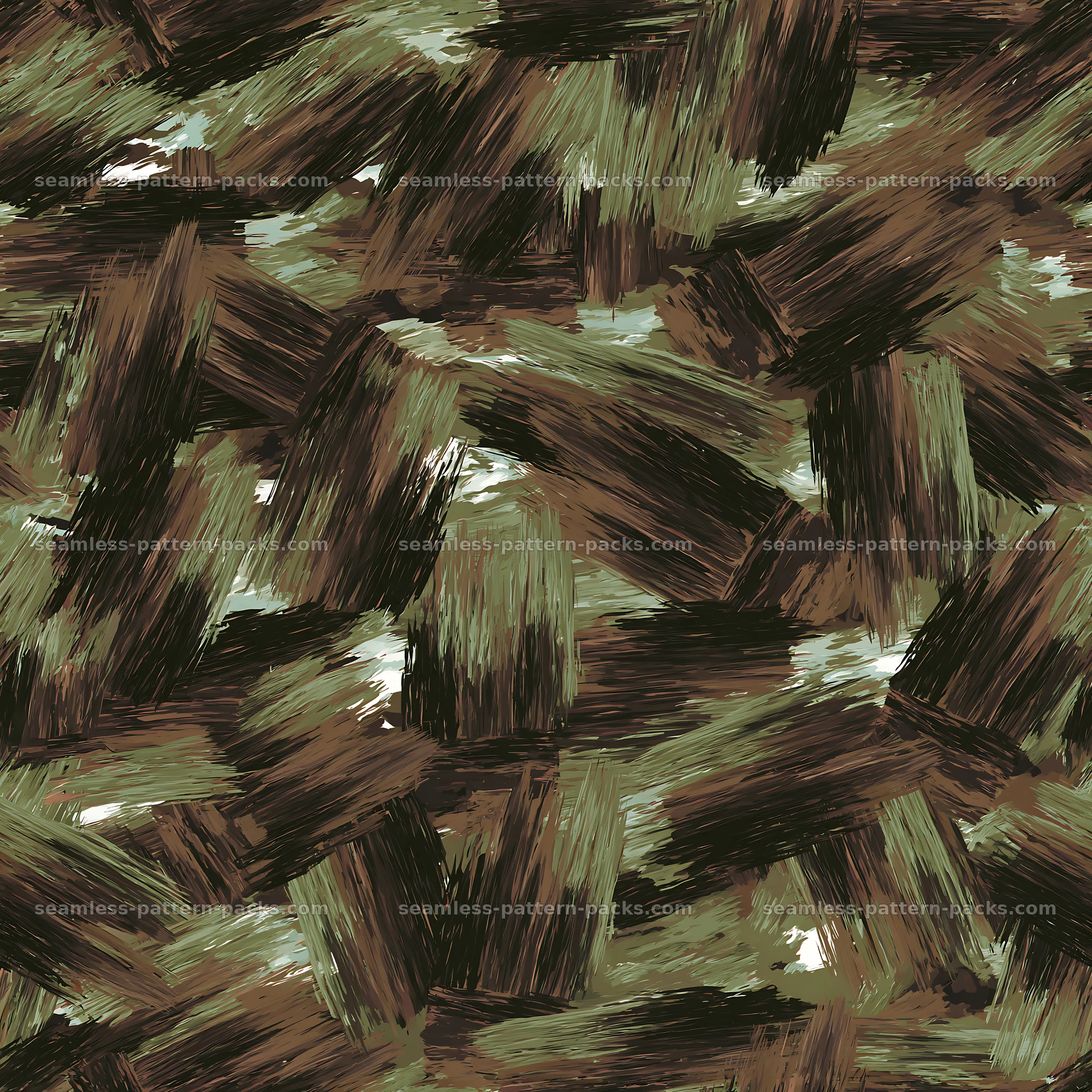 Seamless woodland camouflage brushstroke pattern design seamless pattern preview