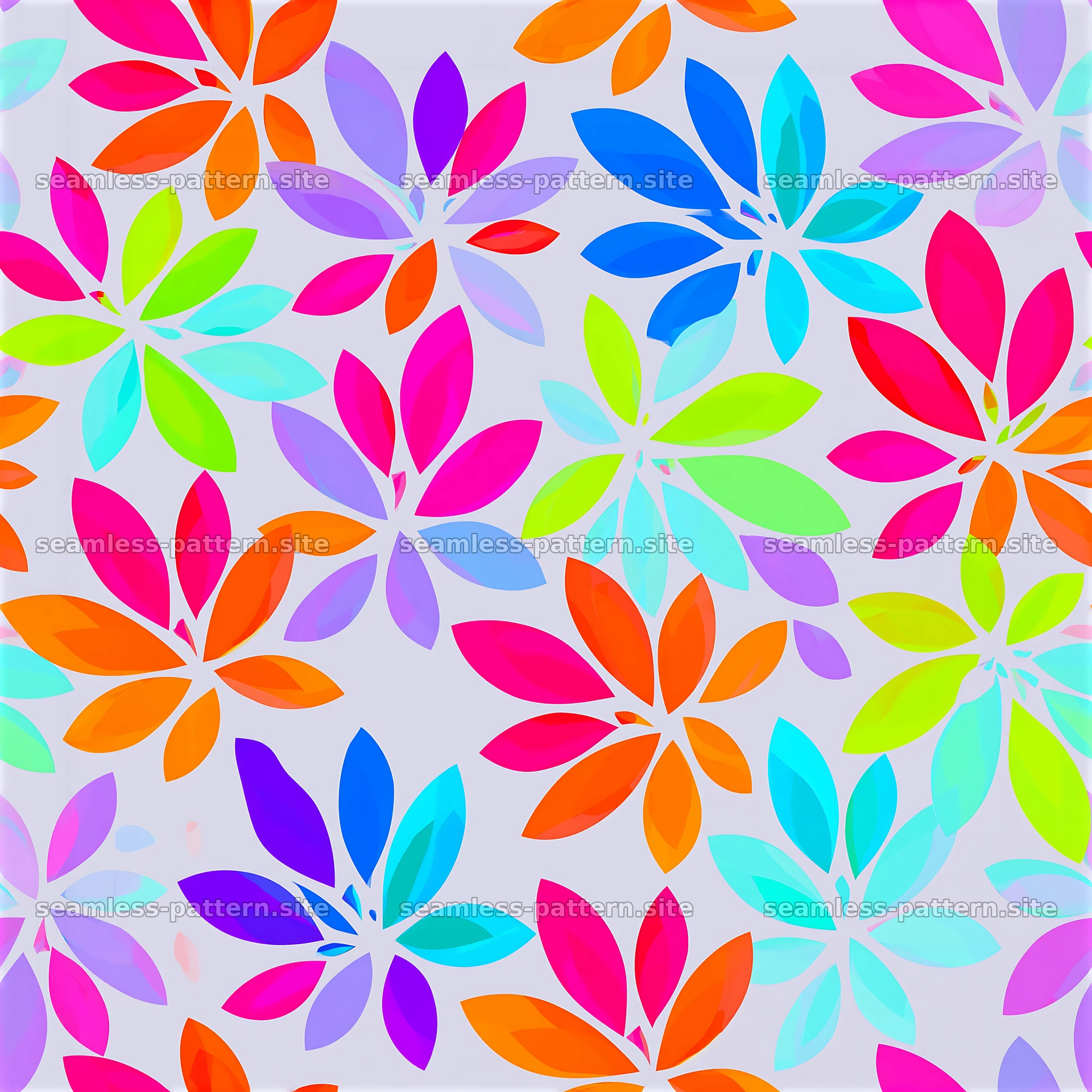 Vibrant rainbow petals create a colorful seamless pattern seamless pattern preview