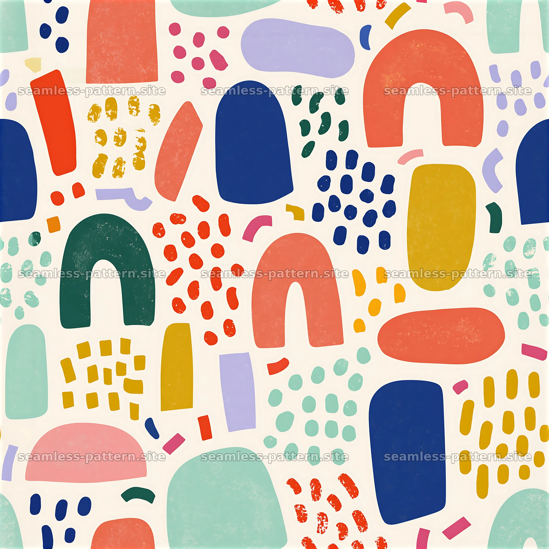 Colorful abstract shapes in a playful seamless pattern design seamless pattern preview