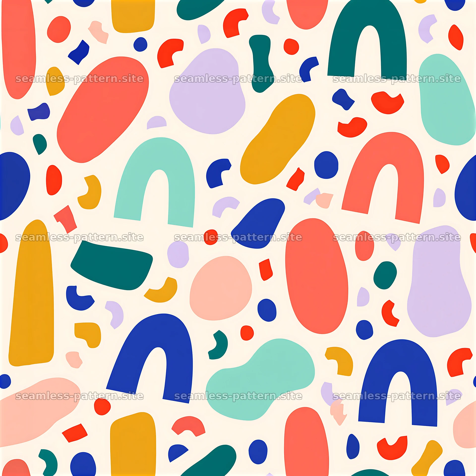 Colorful abstract shapes seamless pattern ideal for various designs seamless pattern preview