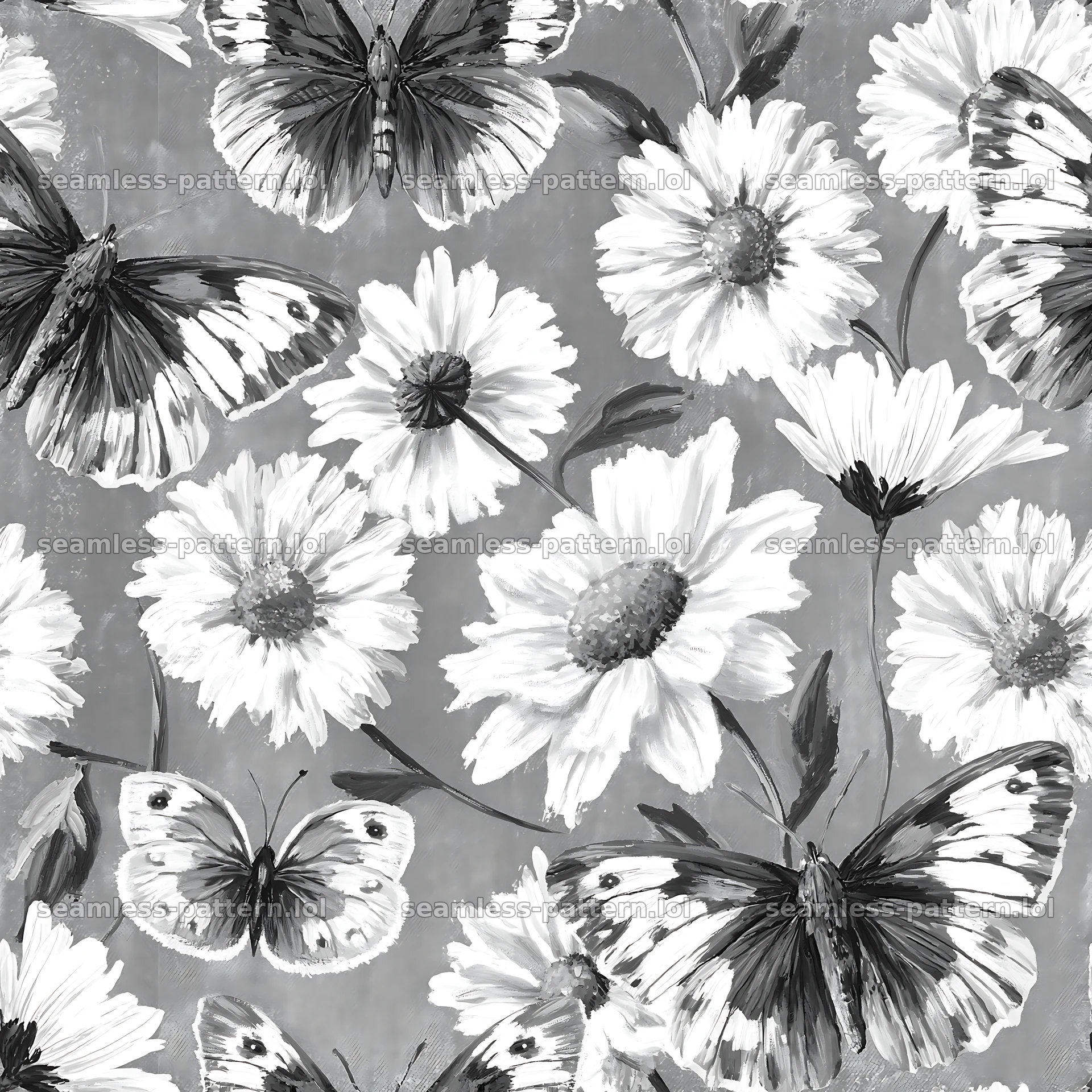Butterfly and daisy seamless pattern for fabric and wallpaper seamless pattern preview