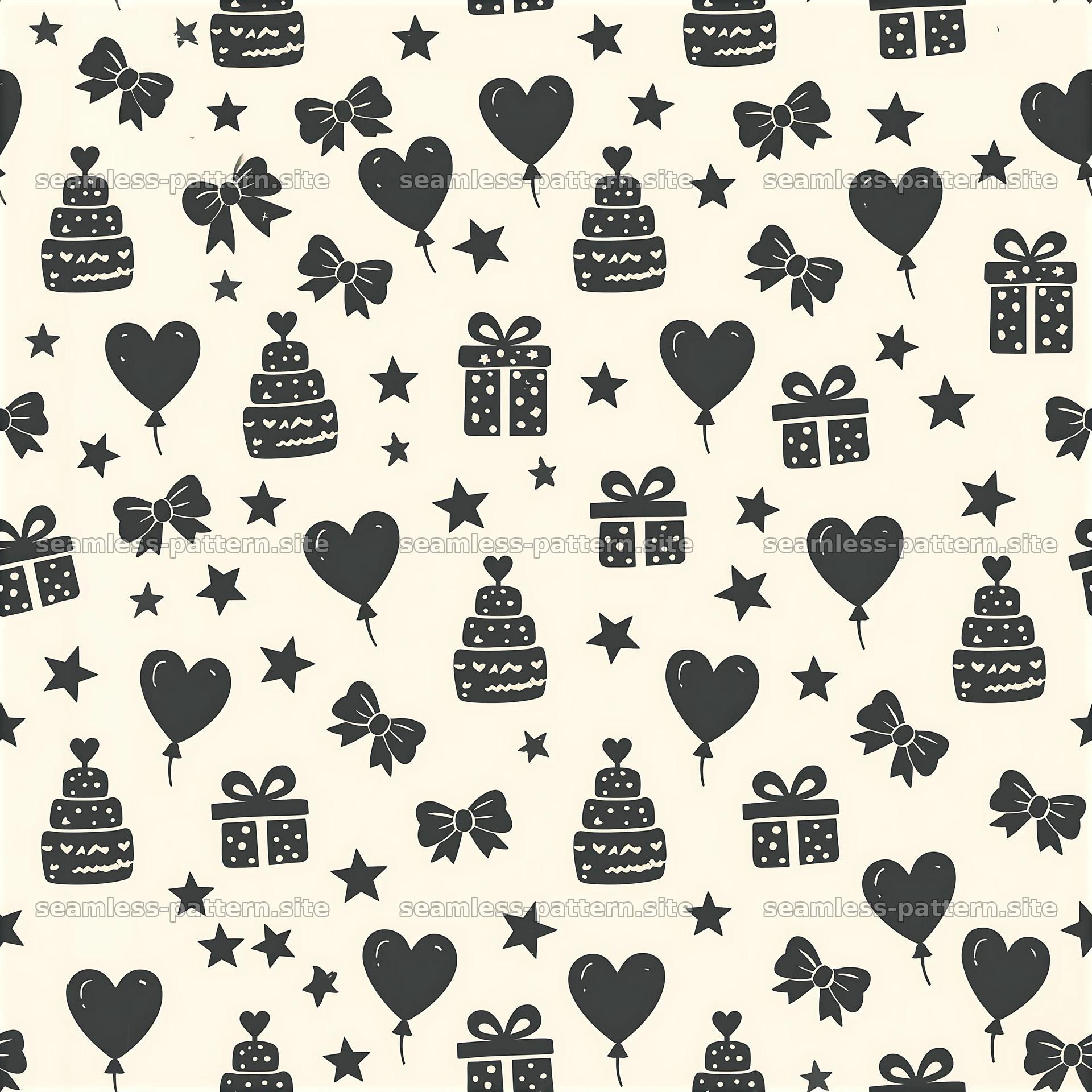 Fun black and white seamless pattern for celebrations seamless pattern preview