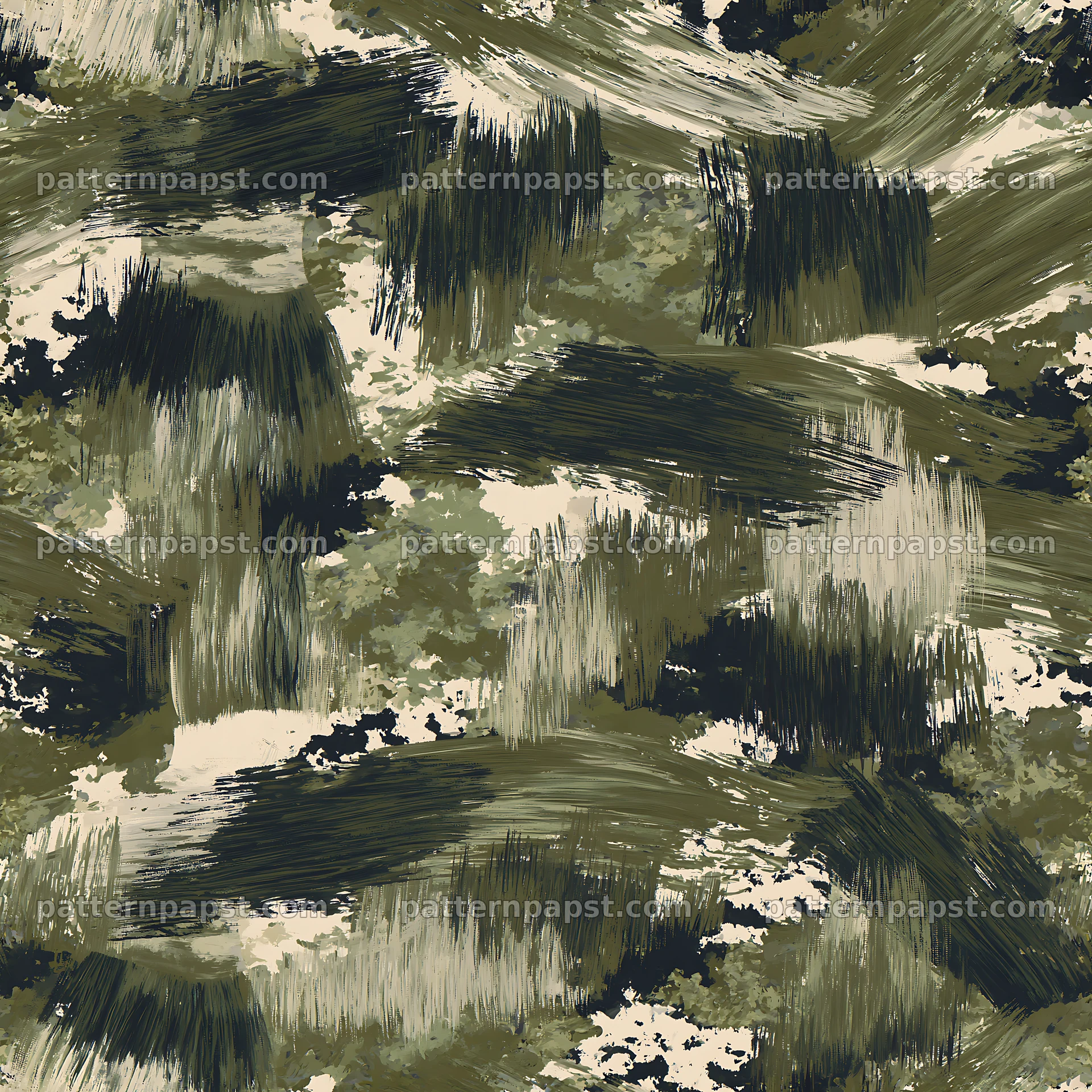 Seamless olive camouflage brushstroke pattern seamless pattern preview
