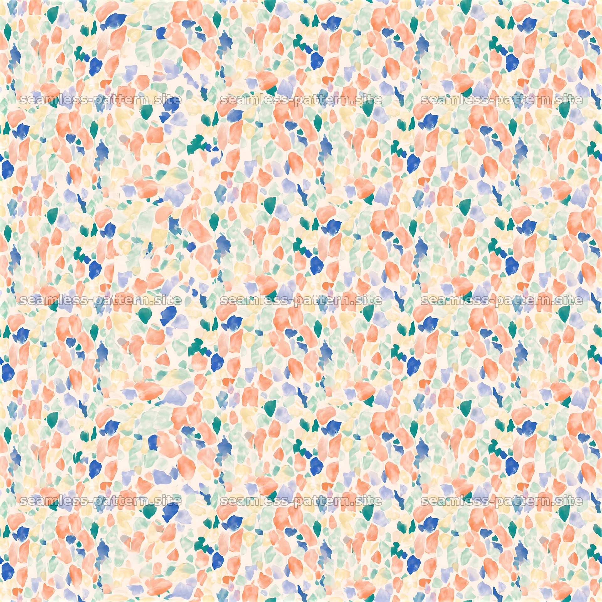 Colorful Terrazzo Seamless Pattern with Watercolor Chips seamless pattern preview