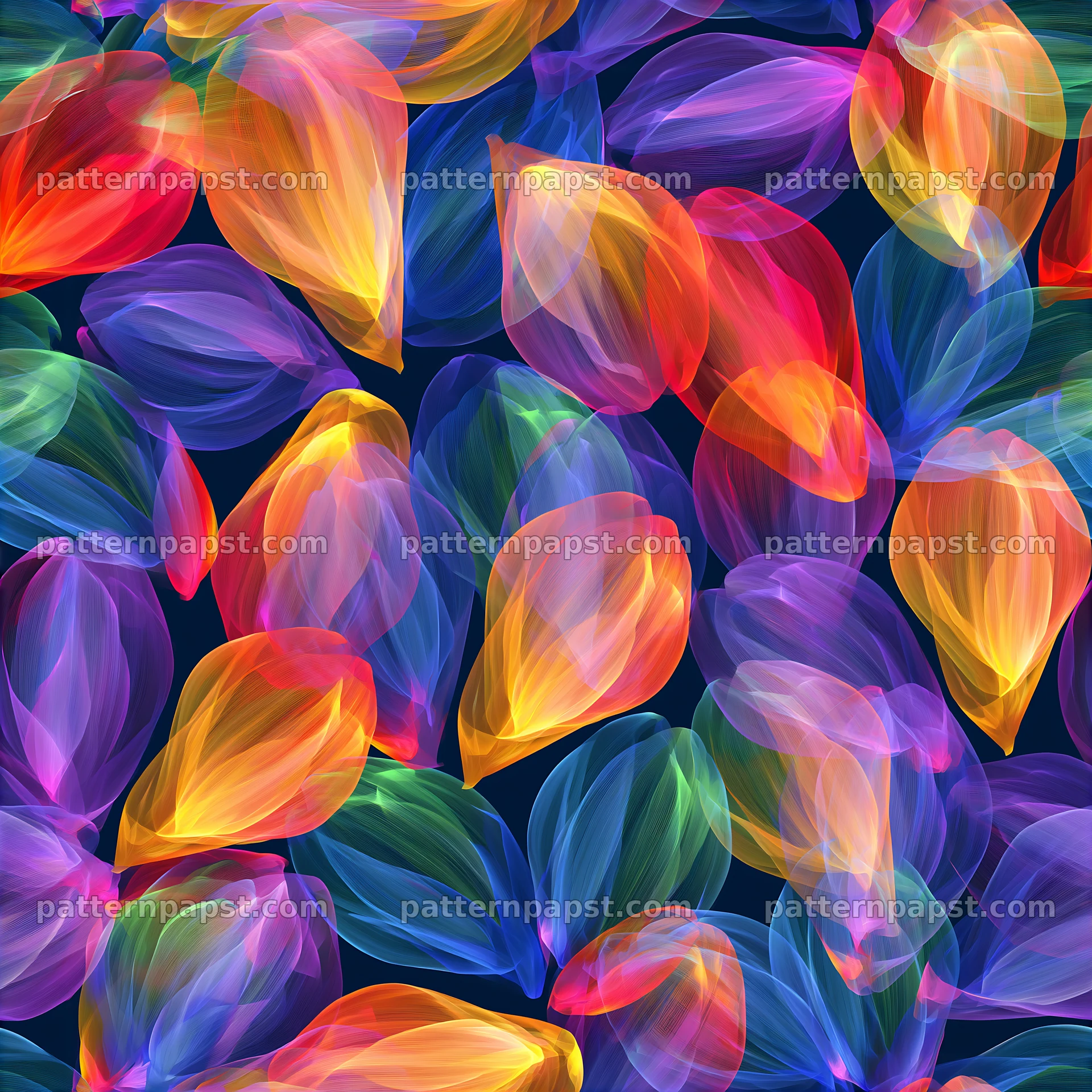 Vibrant rainbow petals fill the surface with a seamless colorful pattern seamless pattern preview