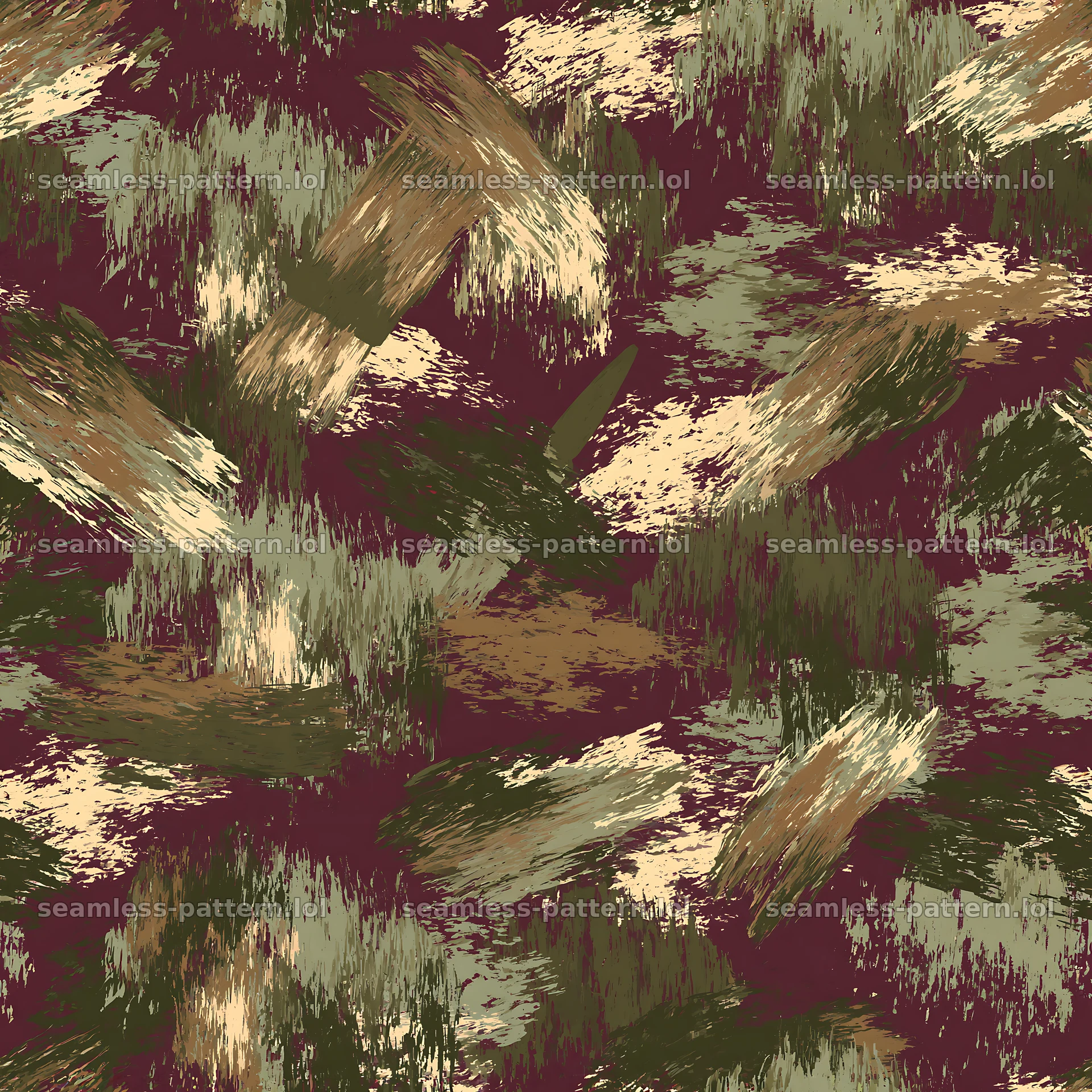 Seamless olive camouflage brushstroke pattern seamless pattern preview