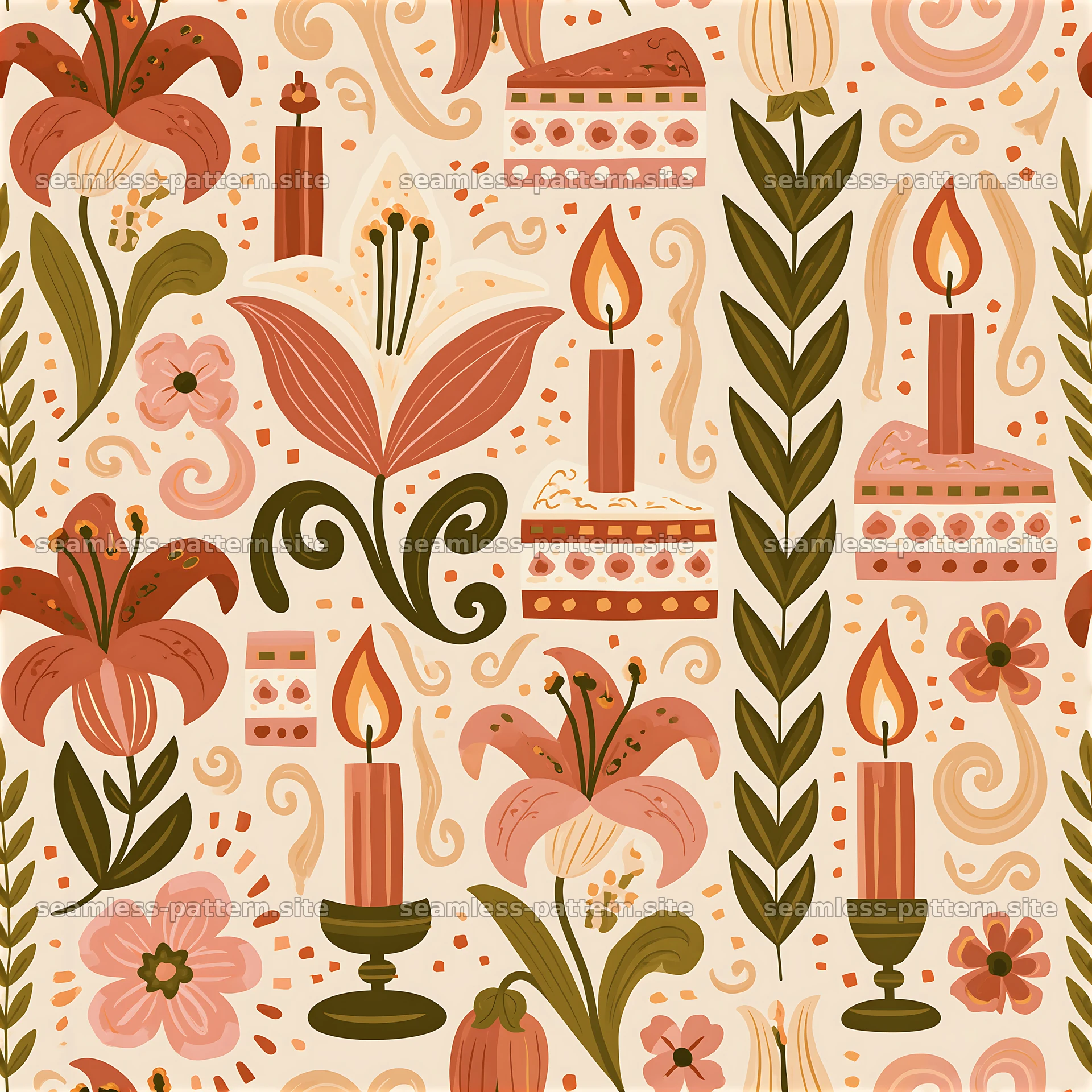Floral Birthday Celebration Seamless Pattern seamless pattern preview