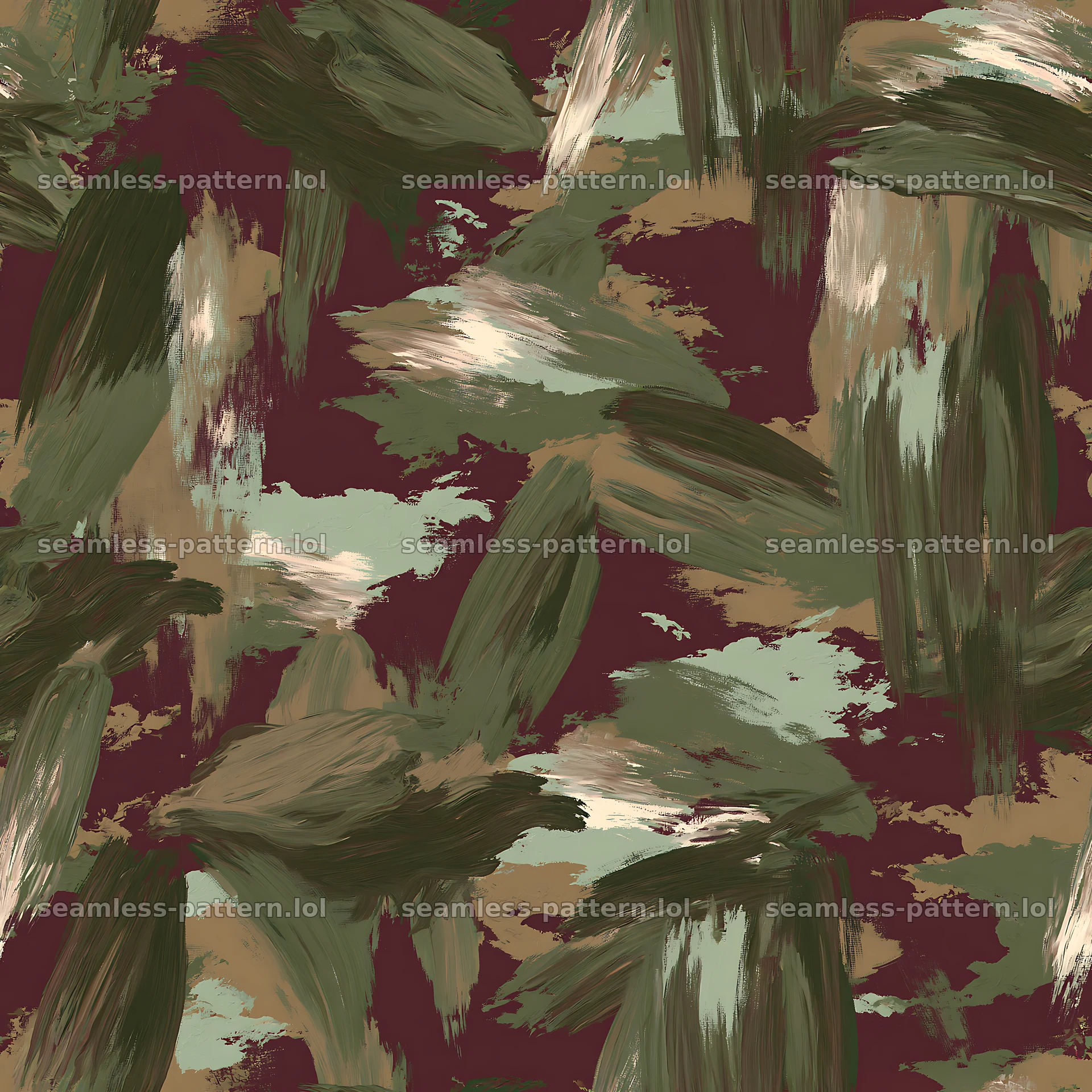 Seamless olive camouflage brushstroke pattern for fabrics seamless pattern preview