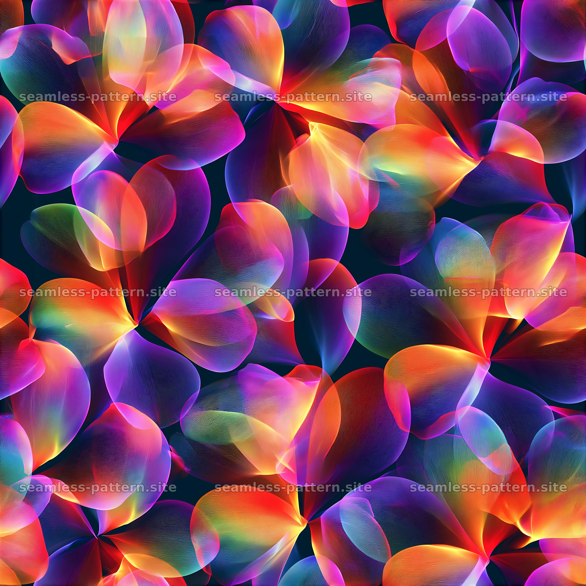 Vibrant rainbow petals create a seamless colorful pattern seamless pattern preview