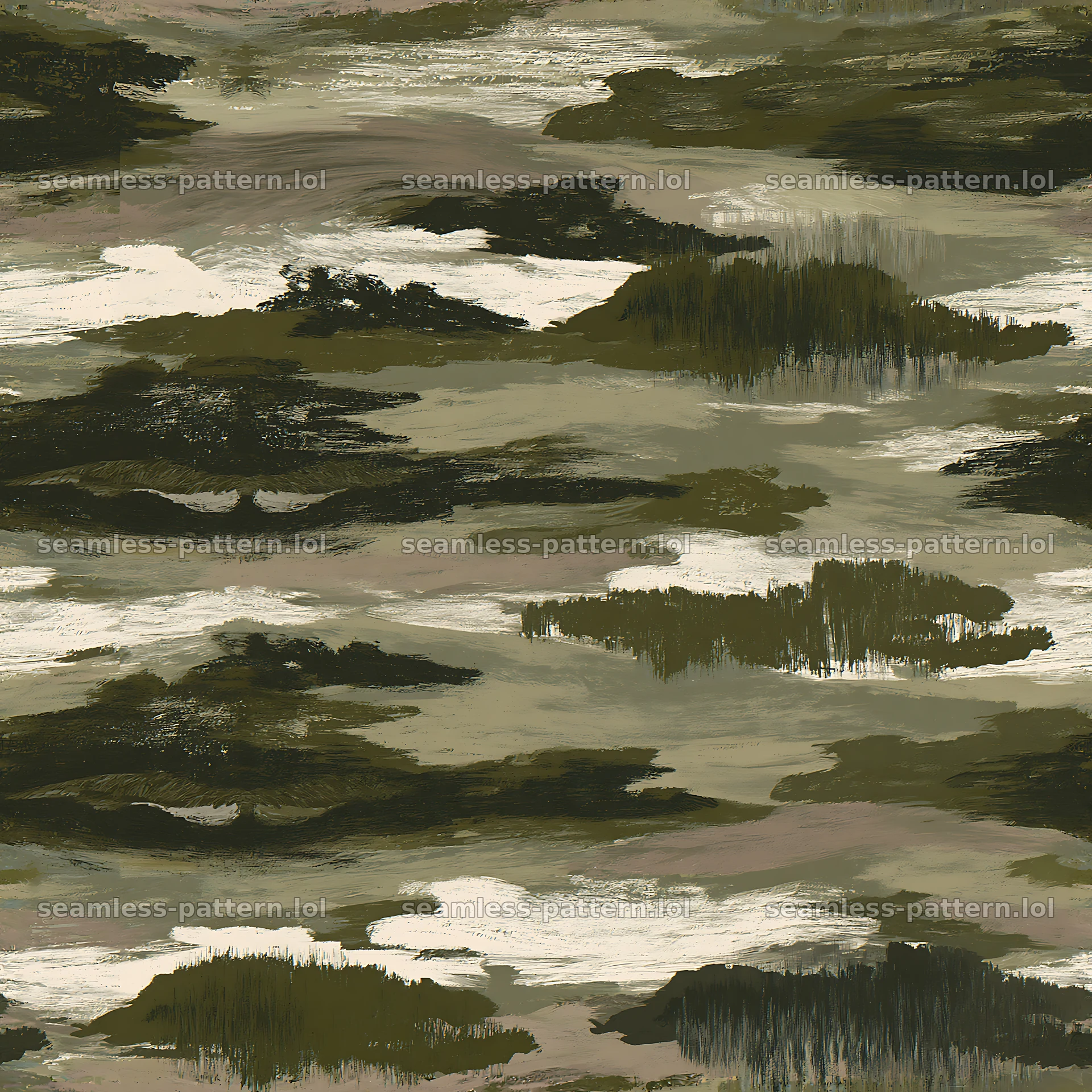 Seamless olive camouflage brushstroke pattern for fabric and wallpaper seamless pattern preview