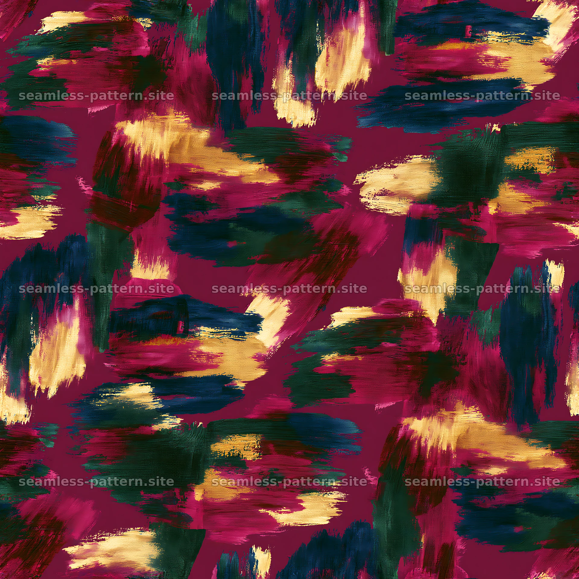 Seamless watercolor camouflage brushstroke pattern with rich colors seamless pattern preview