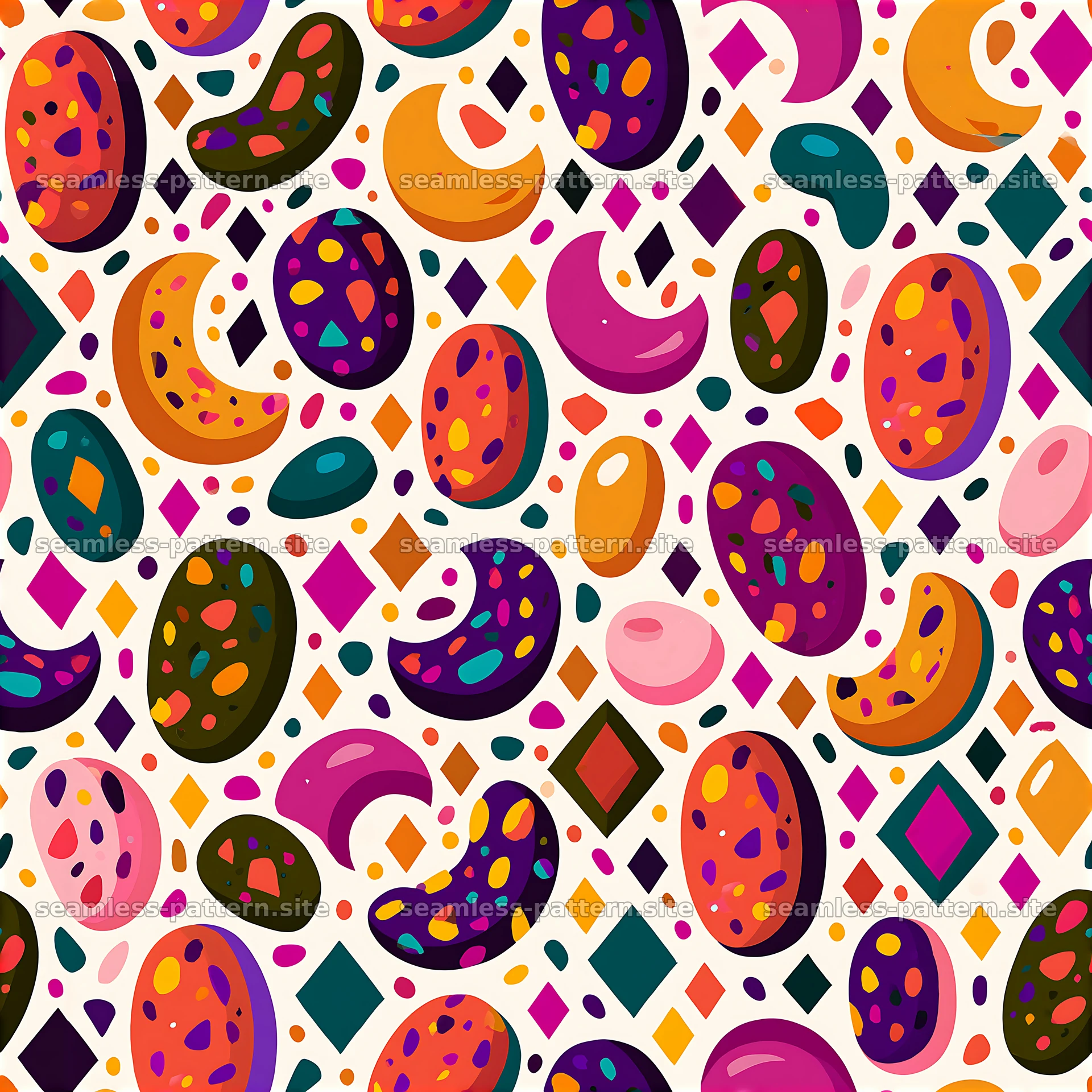 Colorful abstract shapes seamless pattern with bold designs seamless pattern preview