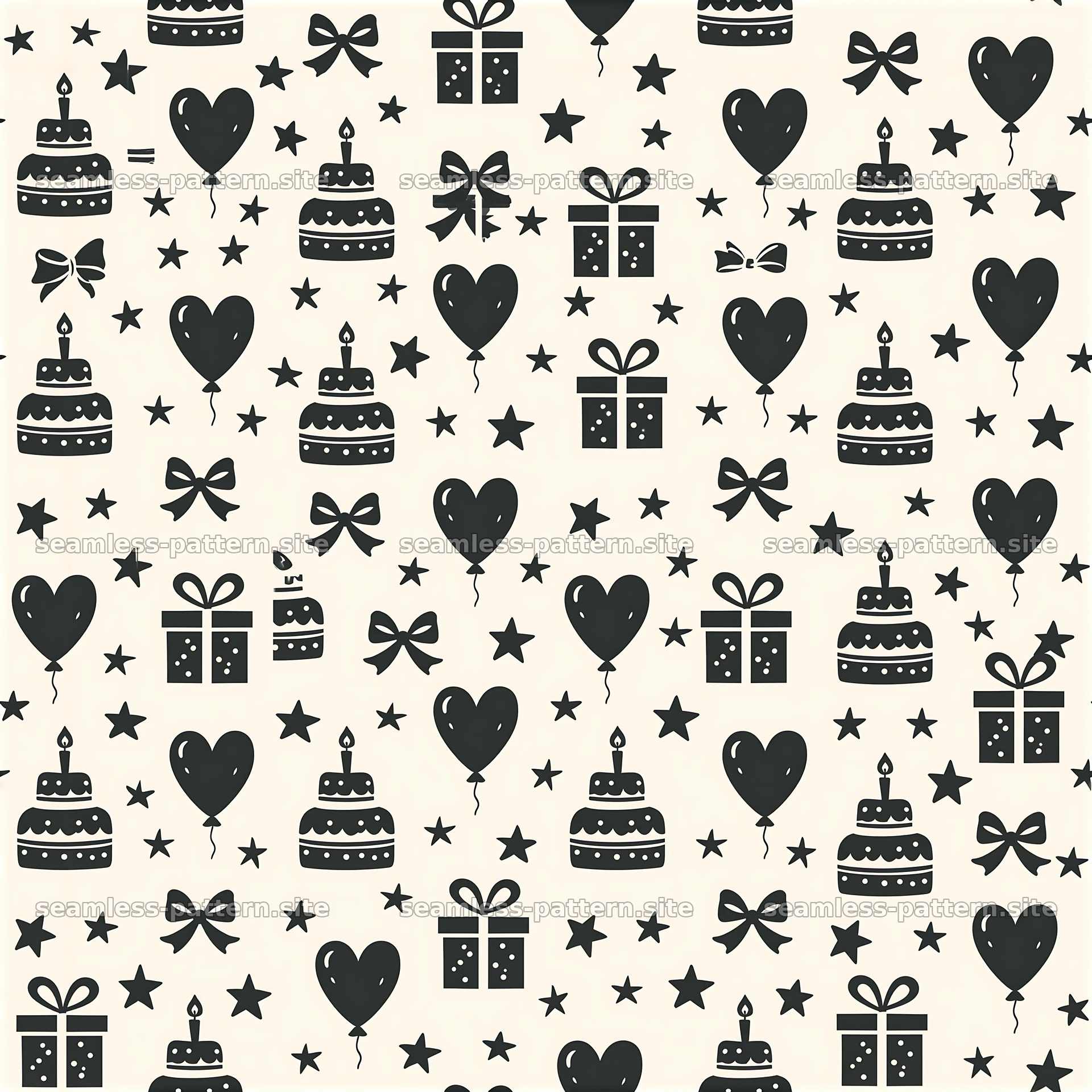 Birthday Celebration Icons Seamless Pattern seamless pattern preview