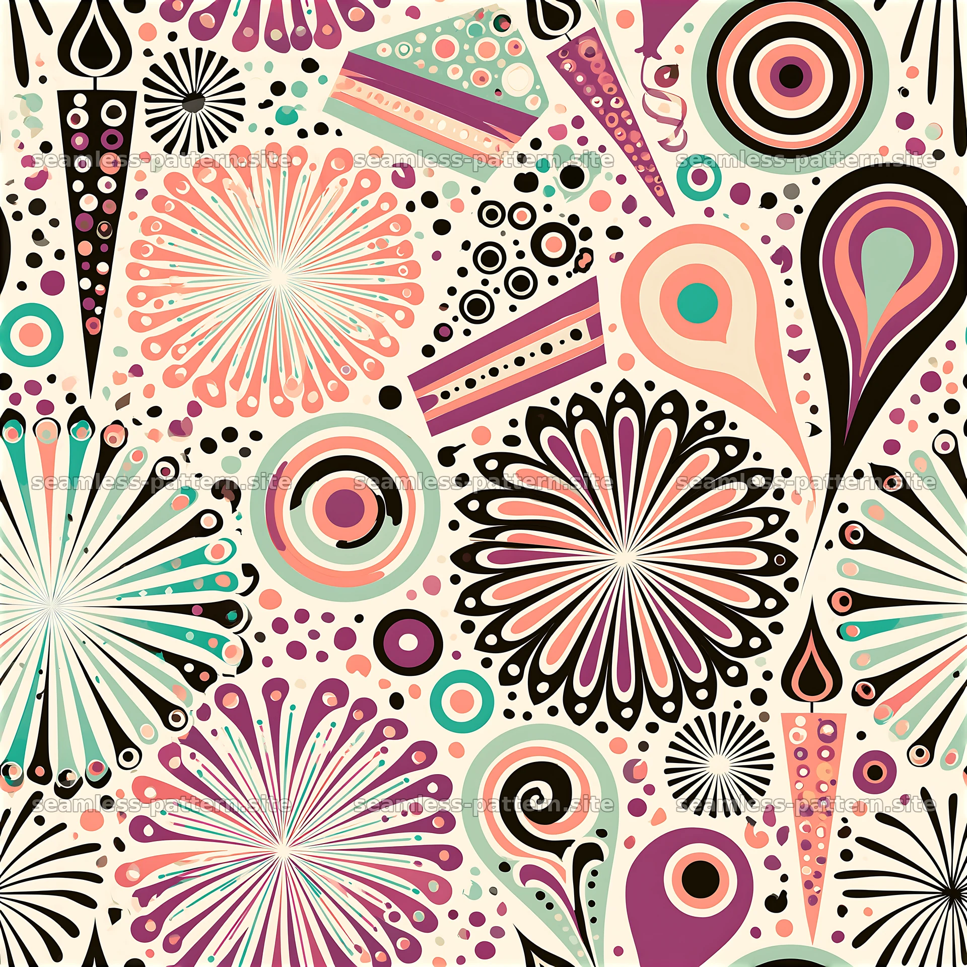 Colorful abstract design with shapes and patterns seamless pattern preview