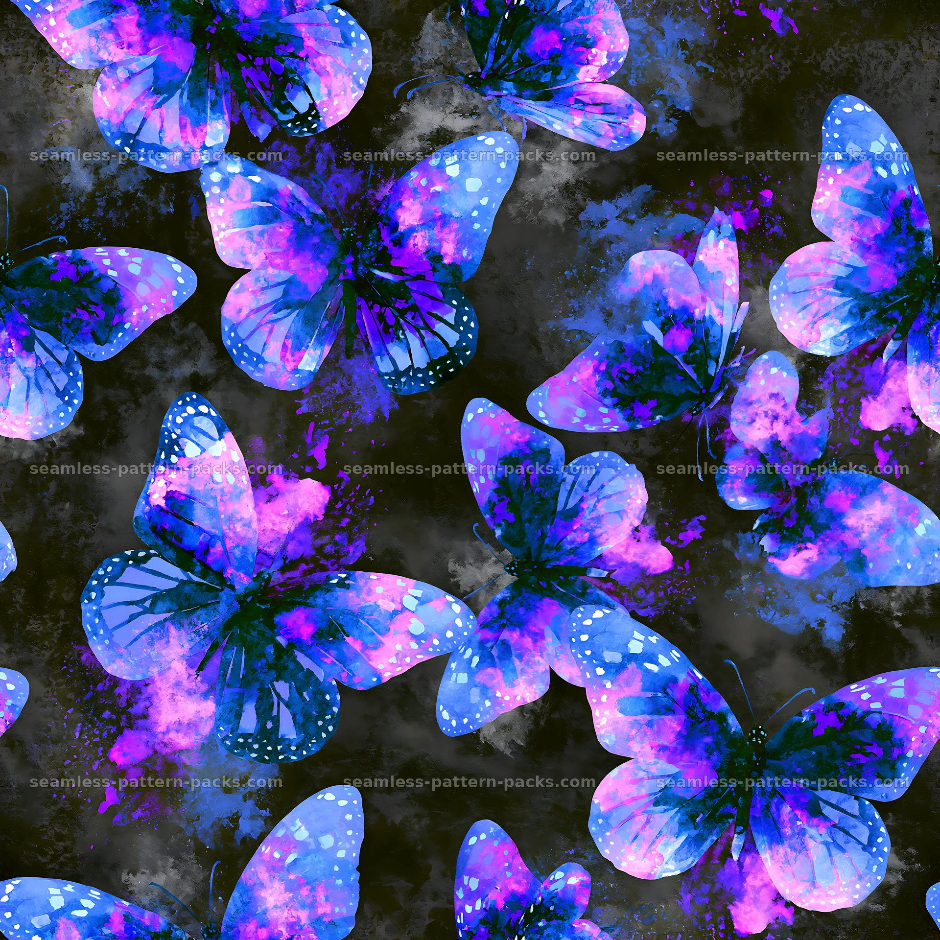 Watercolor butterfly seamless pattern with vibrant colors seamless pattern preview