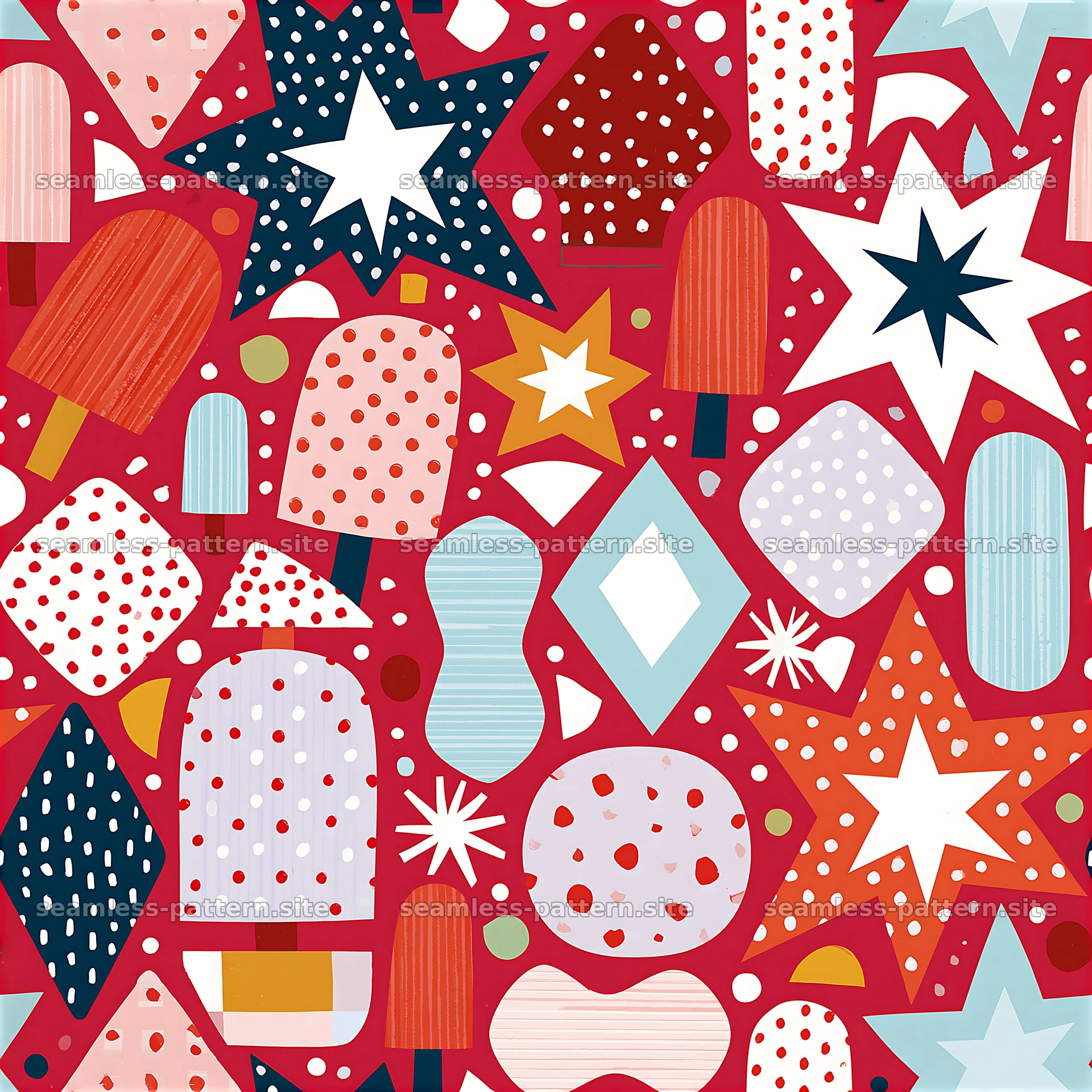 Colorful Abstract Shapes Seamless Pattern seamless pattern preview