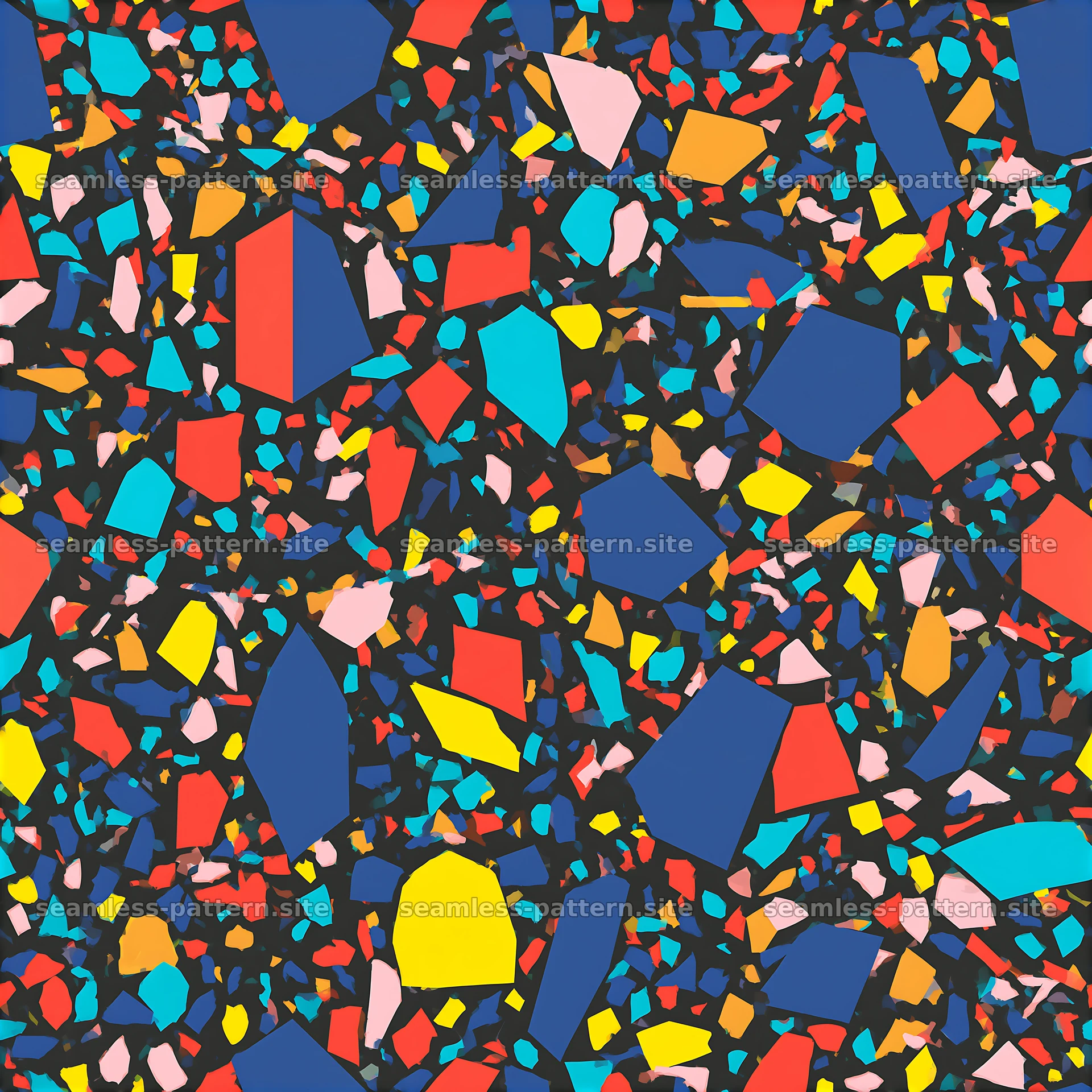 Colorful Terrazzo Seamless Pattern with Bold Geometric Chips seamless pattern preview
