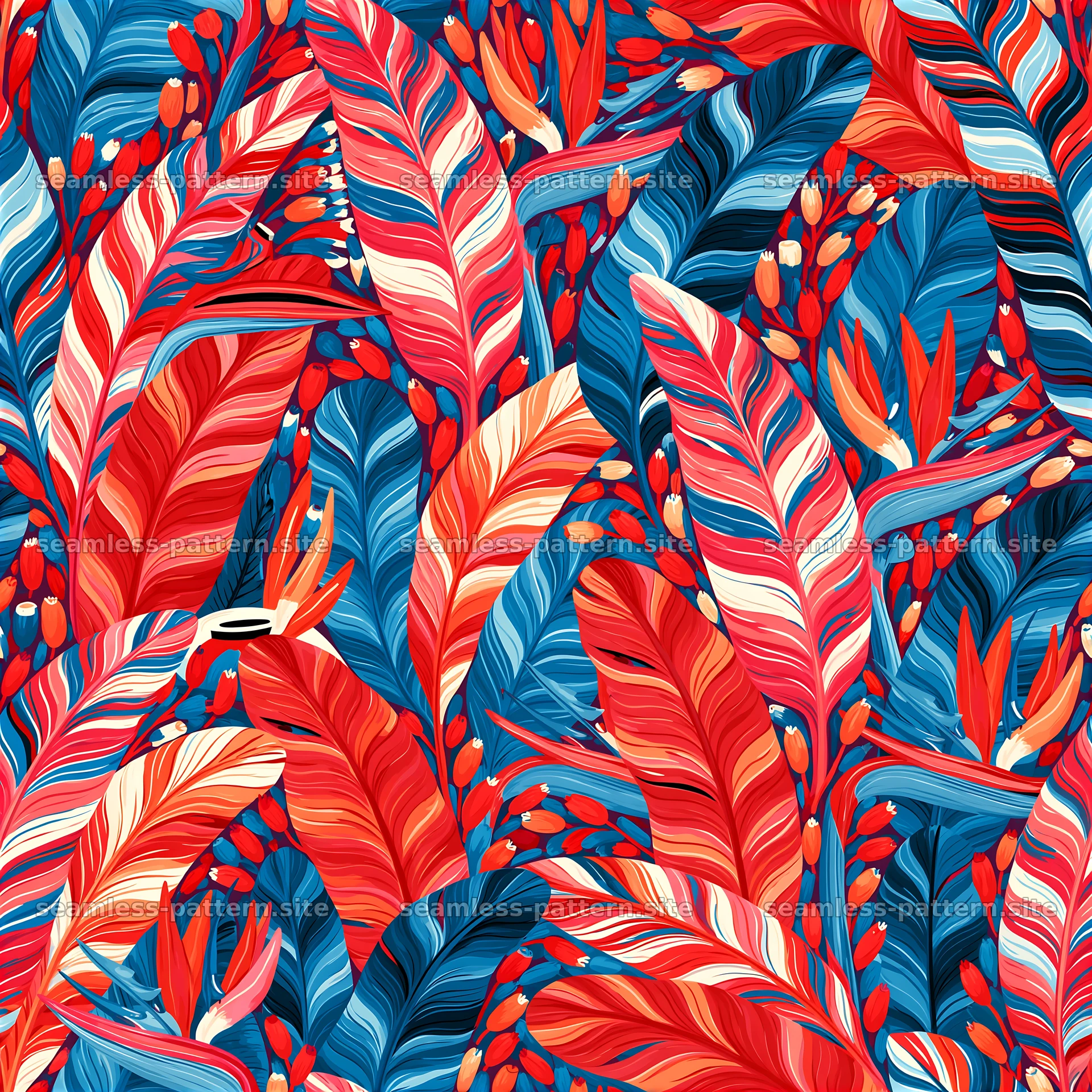 Colorful tropical leaf seamless pattern seamless pattern preview