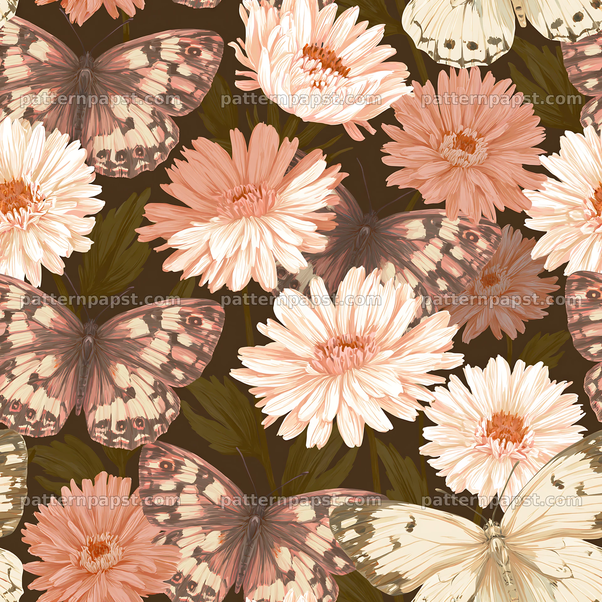 Butterfly and daisy seamless pattern for fabric and wallpaper seamless pattern preview