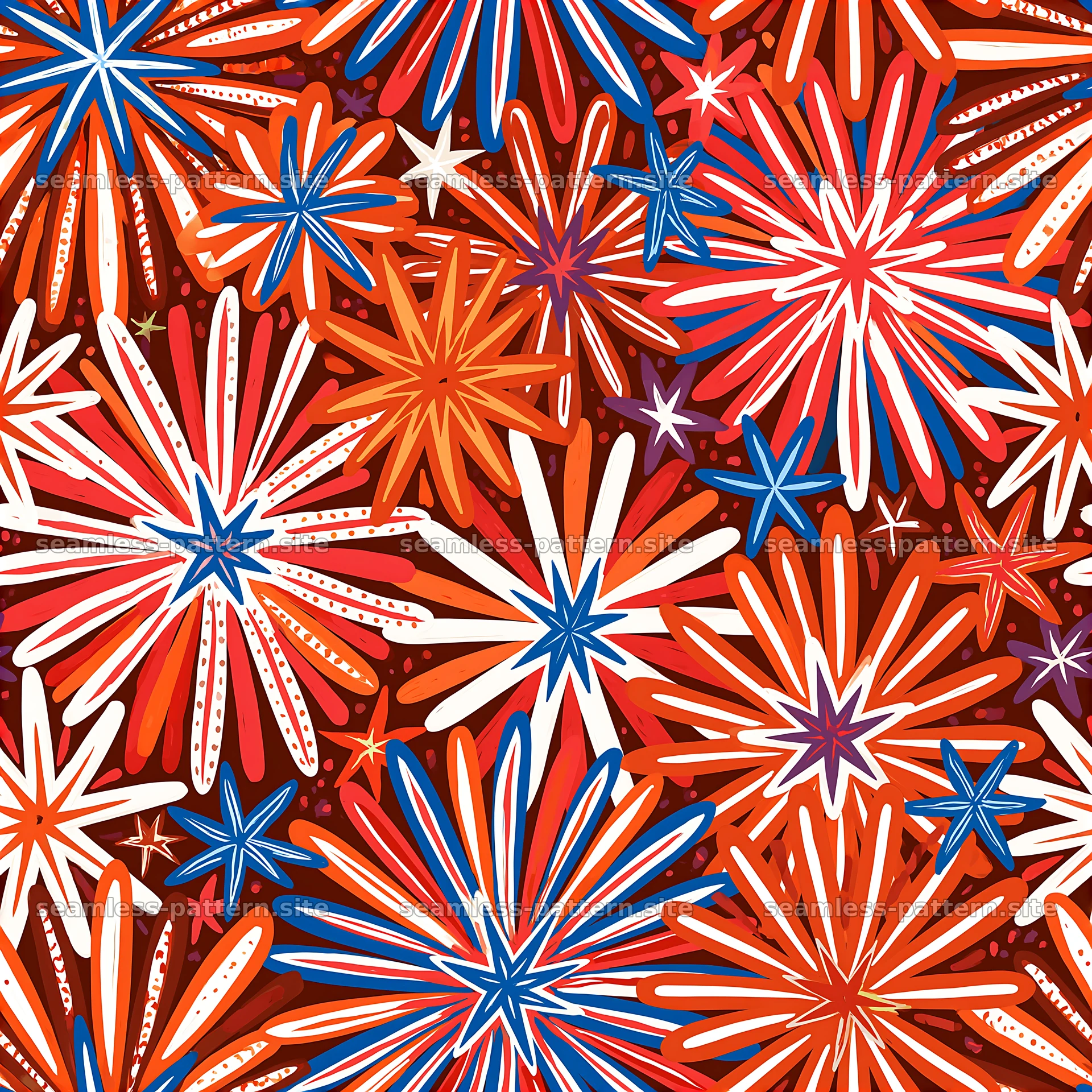 Colorful star seamless pattern with bright colors and distinct shapes seamless pattern preview