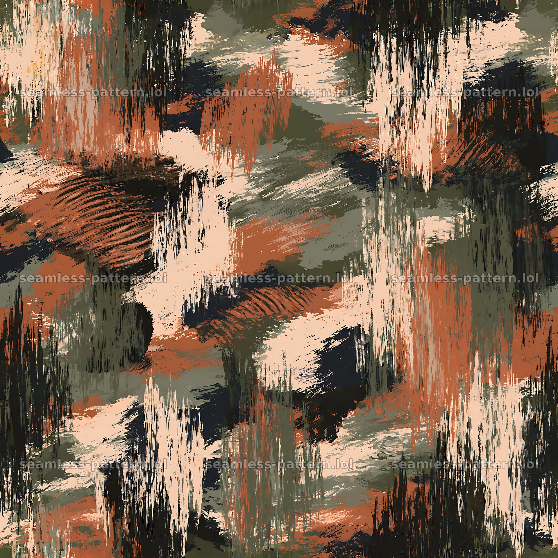 Seamless khaki camouflage brushstroke pattern for fabrics seamless pattern preview