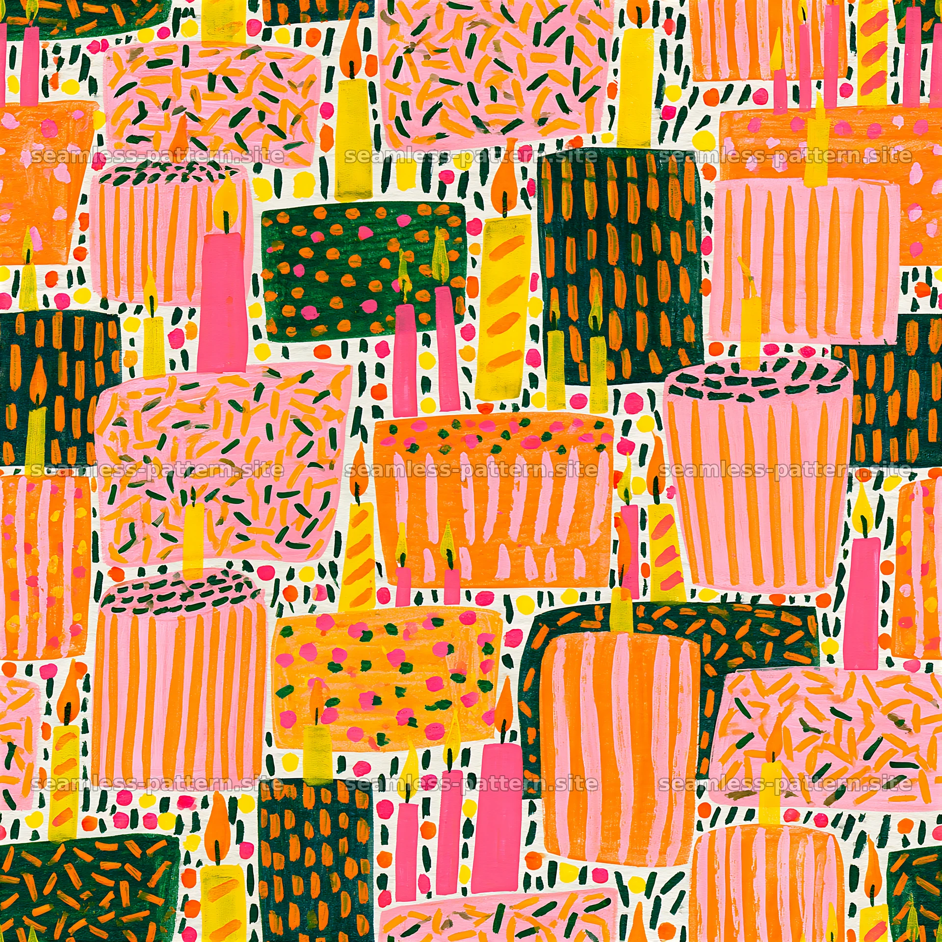 Colorful abstract seamless pattern with playful shapes and lines seamless pattern preview