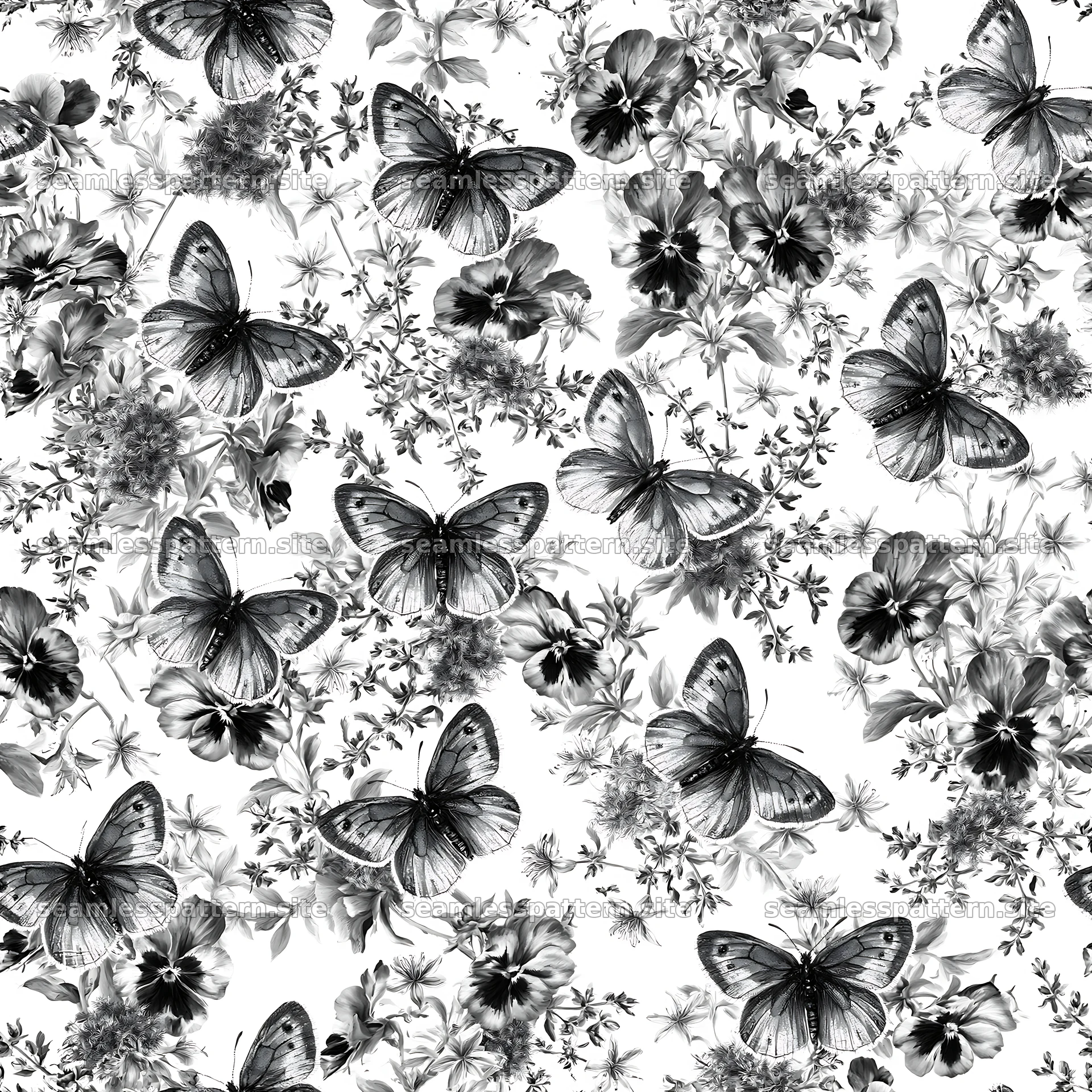 Fairy garden butterfly seamless pattern for textiles seamless pattern preview