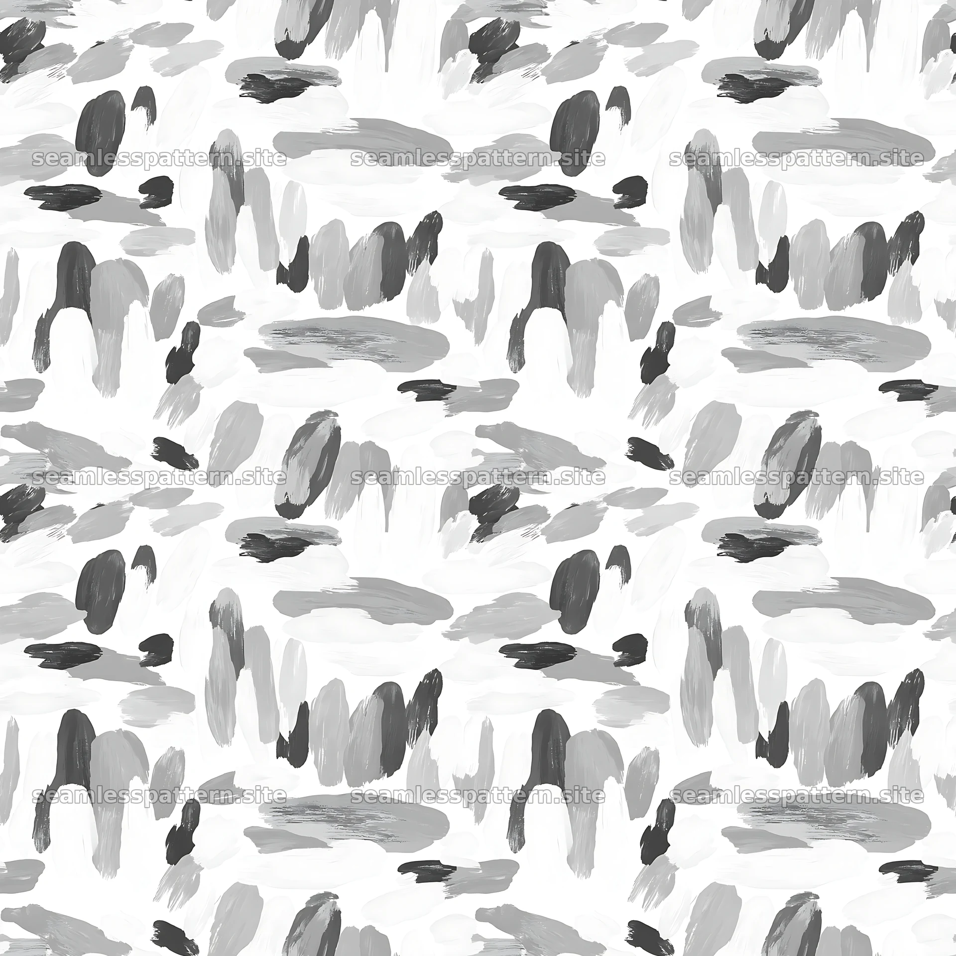 Seamless camouflage brushstroke pattern in monochrome seamless pattern preview